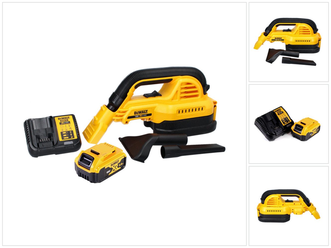 DeWalt Akku-Handstaubsauger DCV 517 P1 Akku Handstaubsauger 18 V 1,9 L + 1x Akku 5,0 Ah + Ladeger