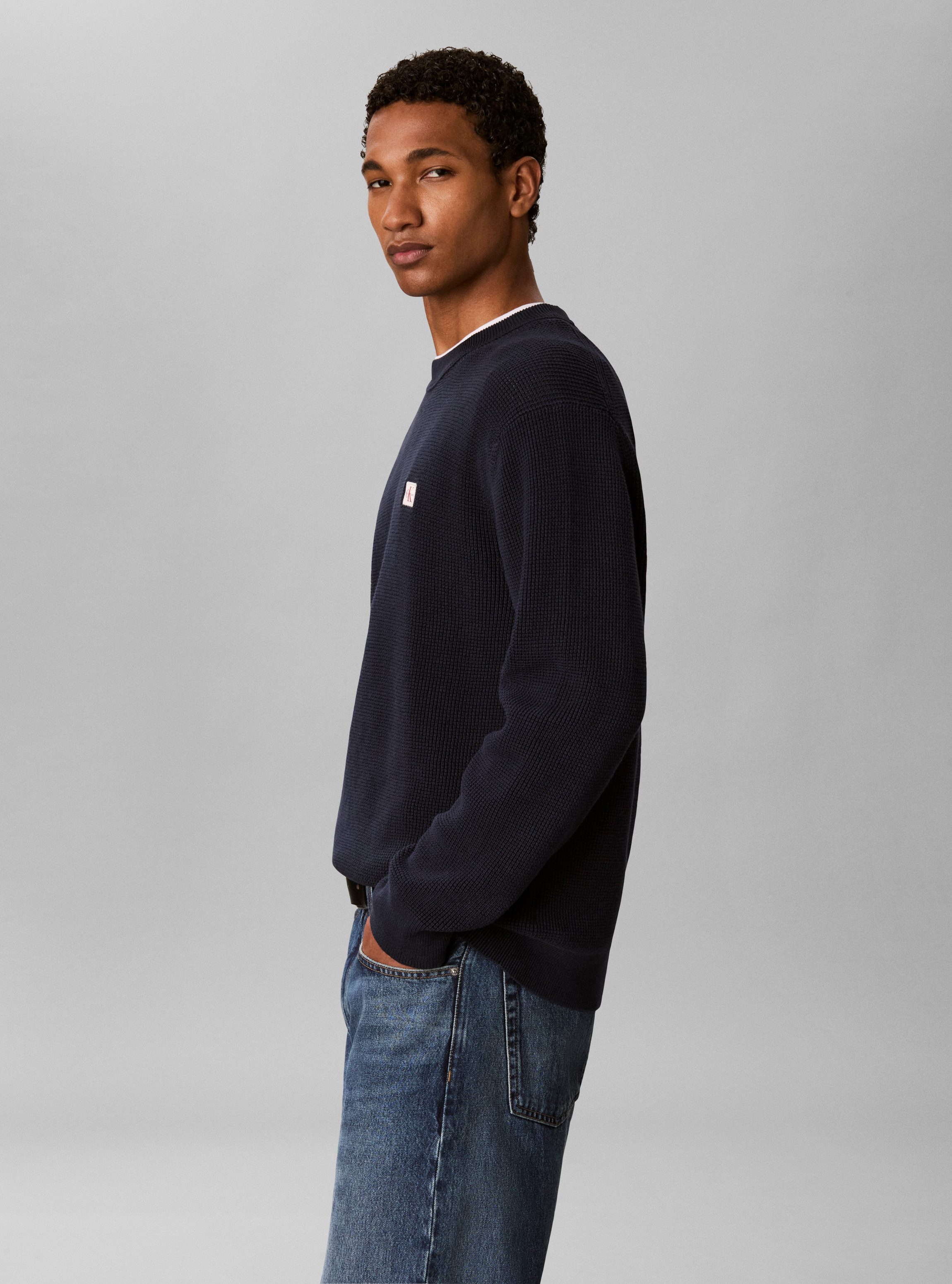 Calvin Klein Jeans Strickpullover Strukturstrick, Regular Fit