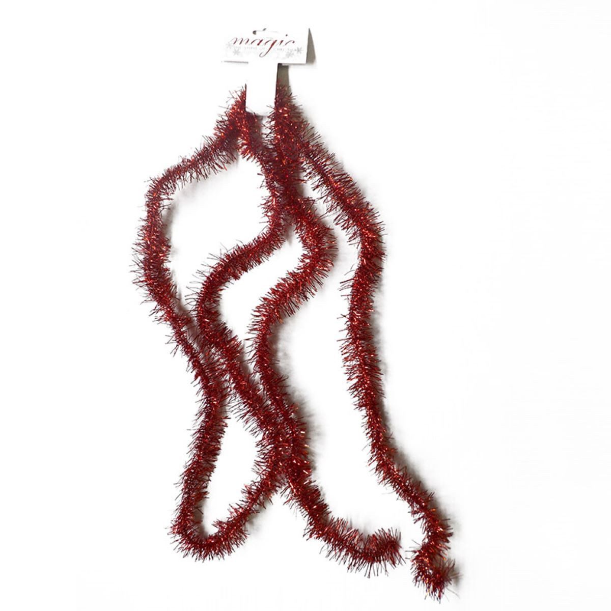 INGE-GLAS® Girlande Girlande X-Mas Rot Glanz, 5cm x 2,7m