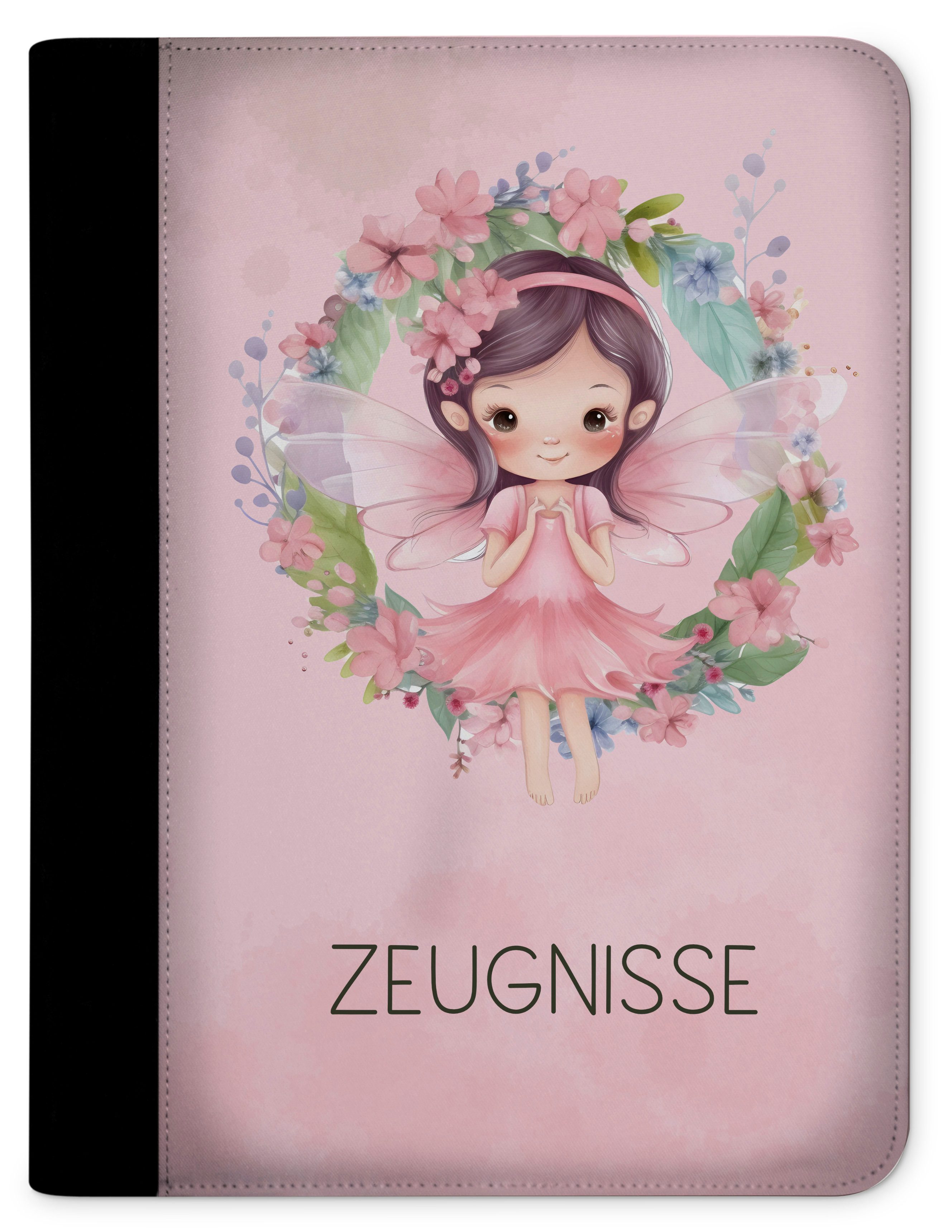 CreaDesign Schreibmappe Kinder Zeugnismappe, Dokumentenmappe, Ordner A4, Fee Blumenkranz (1-St)