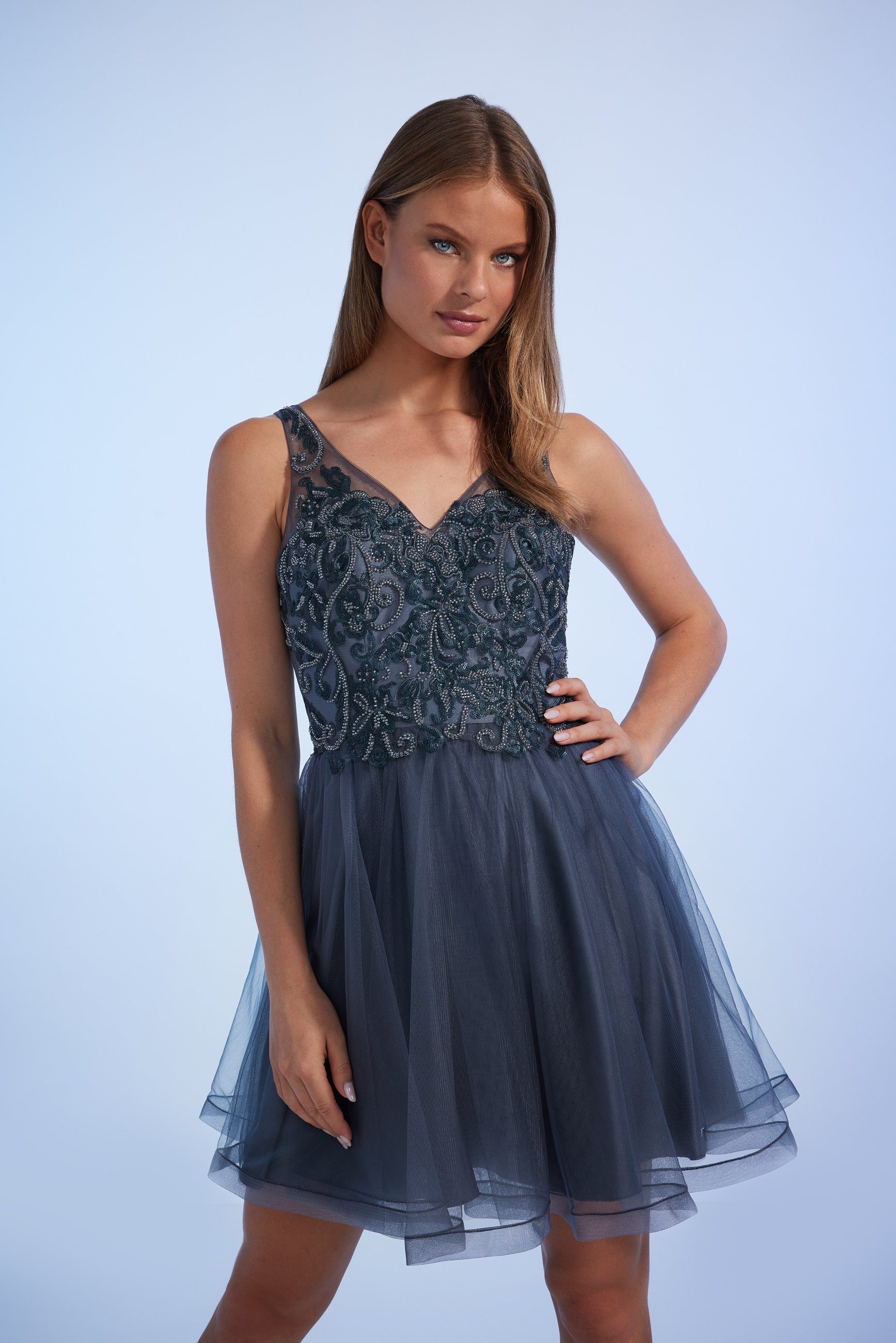 Laona Cocktailkleid IRON BLUE MESH DRESS