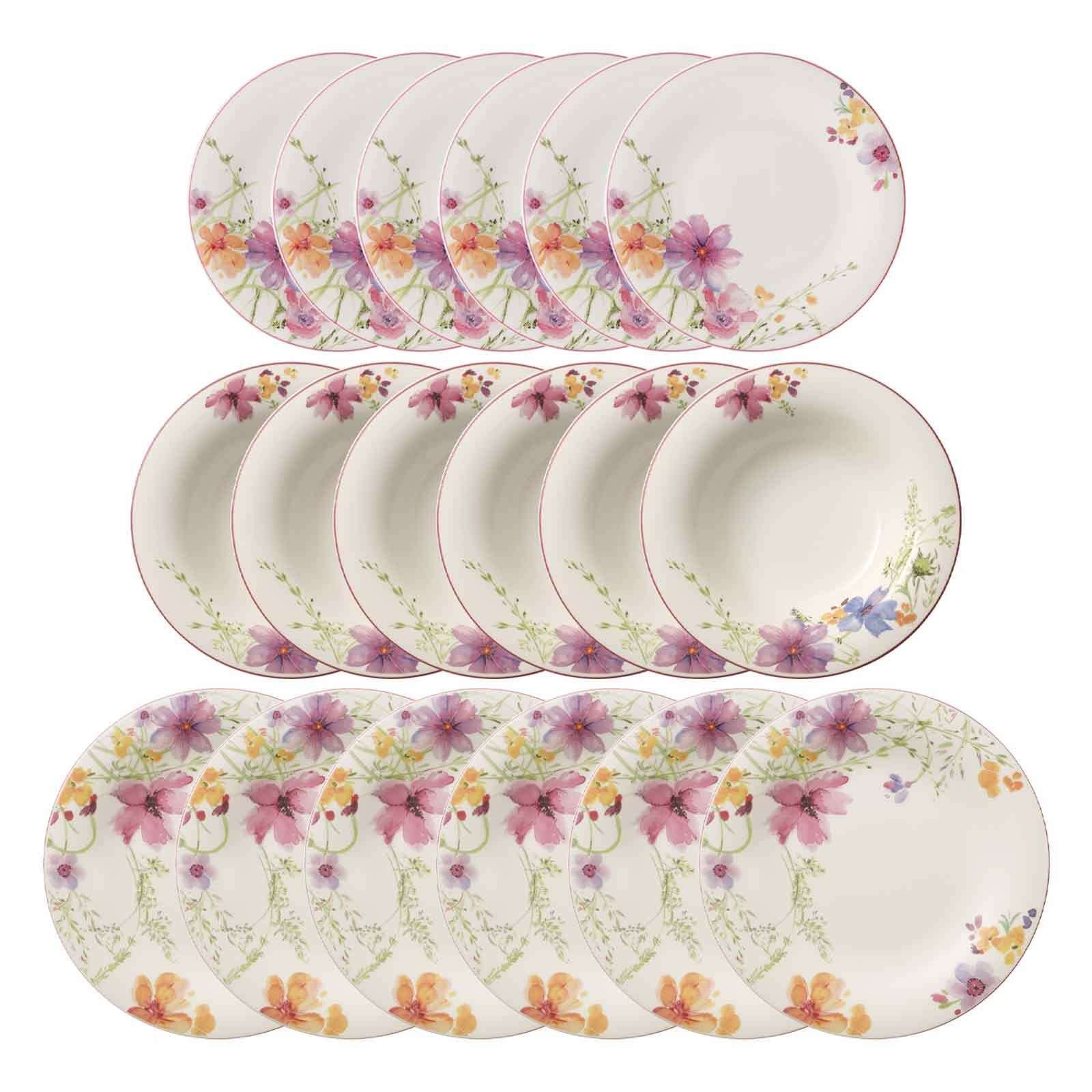 Villeroy & Boch Комбинированное обслуживание Mariefleur Basic Teller-Set 18er Set (18-tlg), Porzellan