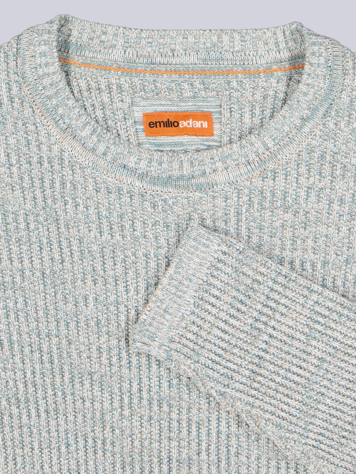 emilio adani Rundhalspullover Herren Pullover strukturiert, Beige