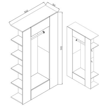 Vicco Garderobe Dielenschrank Flurkleiderschrank MATS Anthrazit (kein Set)