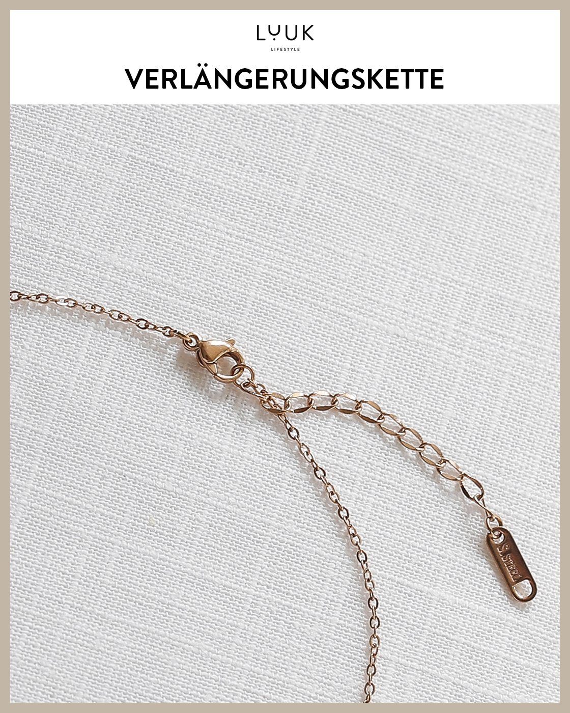 Rosenblüte, Schmuckstück Design, Anhänger, zum Edelstahl, mit Kette mit Blumen LIFESTYLE HAPPINESS für Glücksbringer, edles LUUK Anhänger Roségold Frauen Verschenken, Geschenkkarte, Modeschmuck