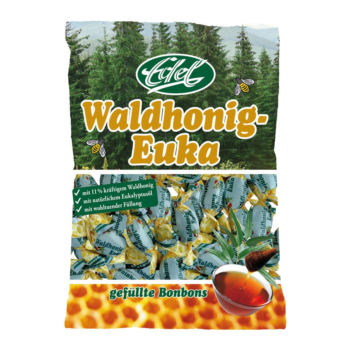 Eduard Edel Süßigkeit, Edel Waldhonig Euka gefüllte Bonbons mit Waldhonig 90g 5er Pack
