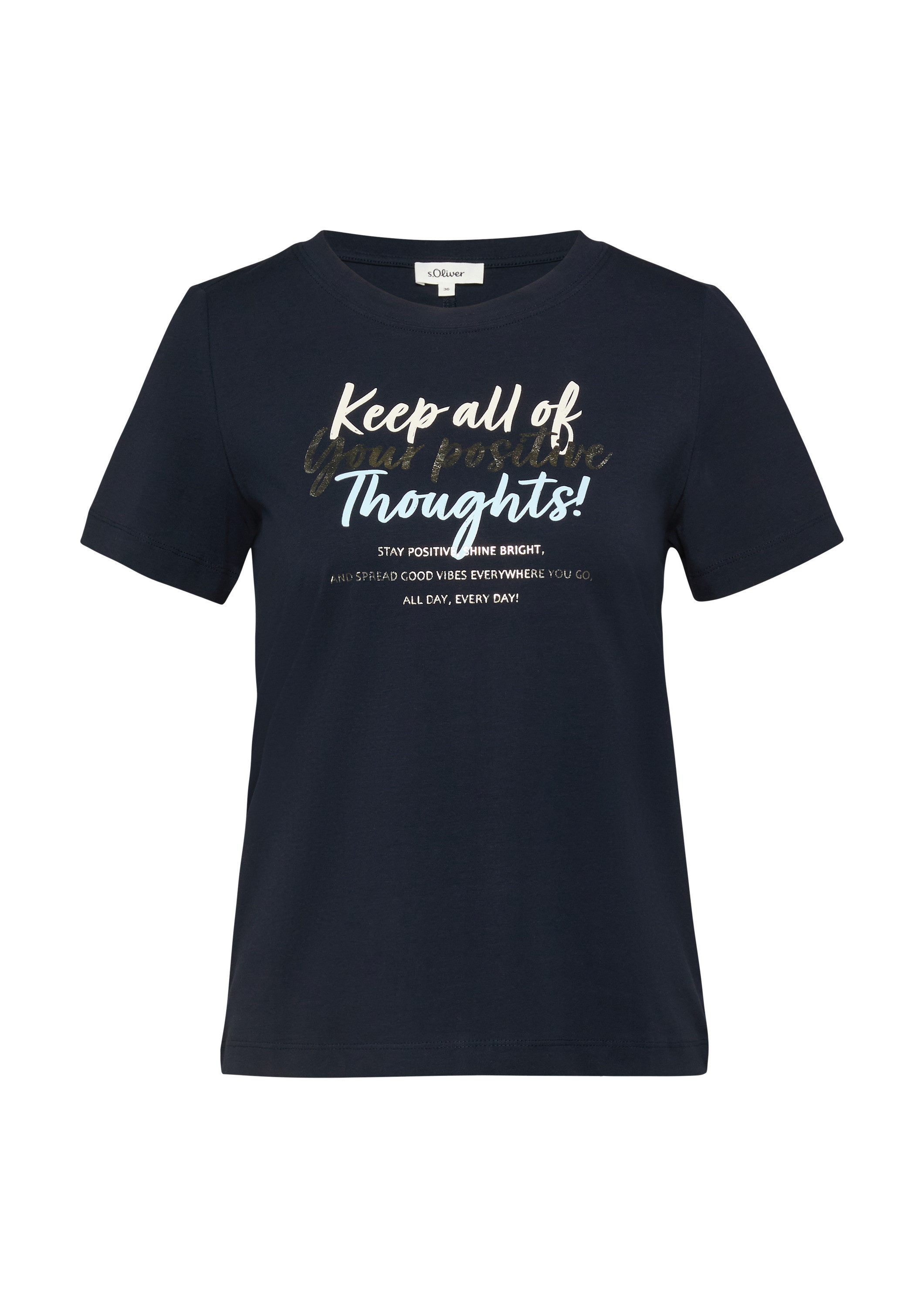 s.Oliver Kurzarmshirt T-Shirt T-Shirt aus weichem Baumwollmix mit Artwork