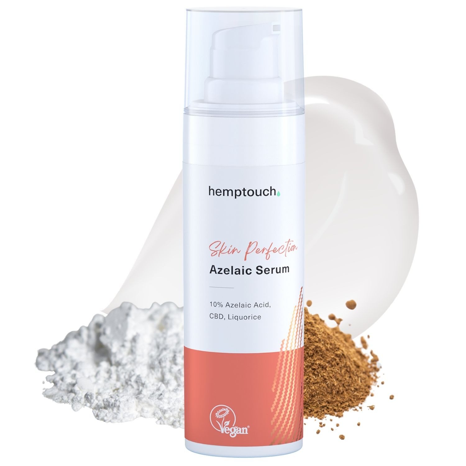Hemptouch Gesichtsserum Skin Perfection Azelainsäure Serum 10% mit Salicylsäure Mildert Pigmentflecken & sichtbare Unreinheiten, beruhigt empfindliche Haut mit Rötungen