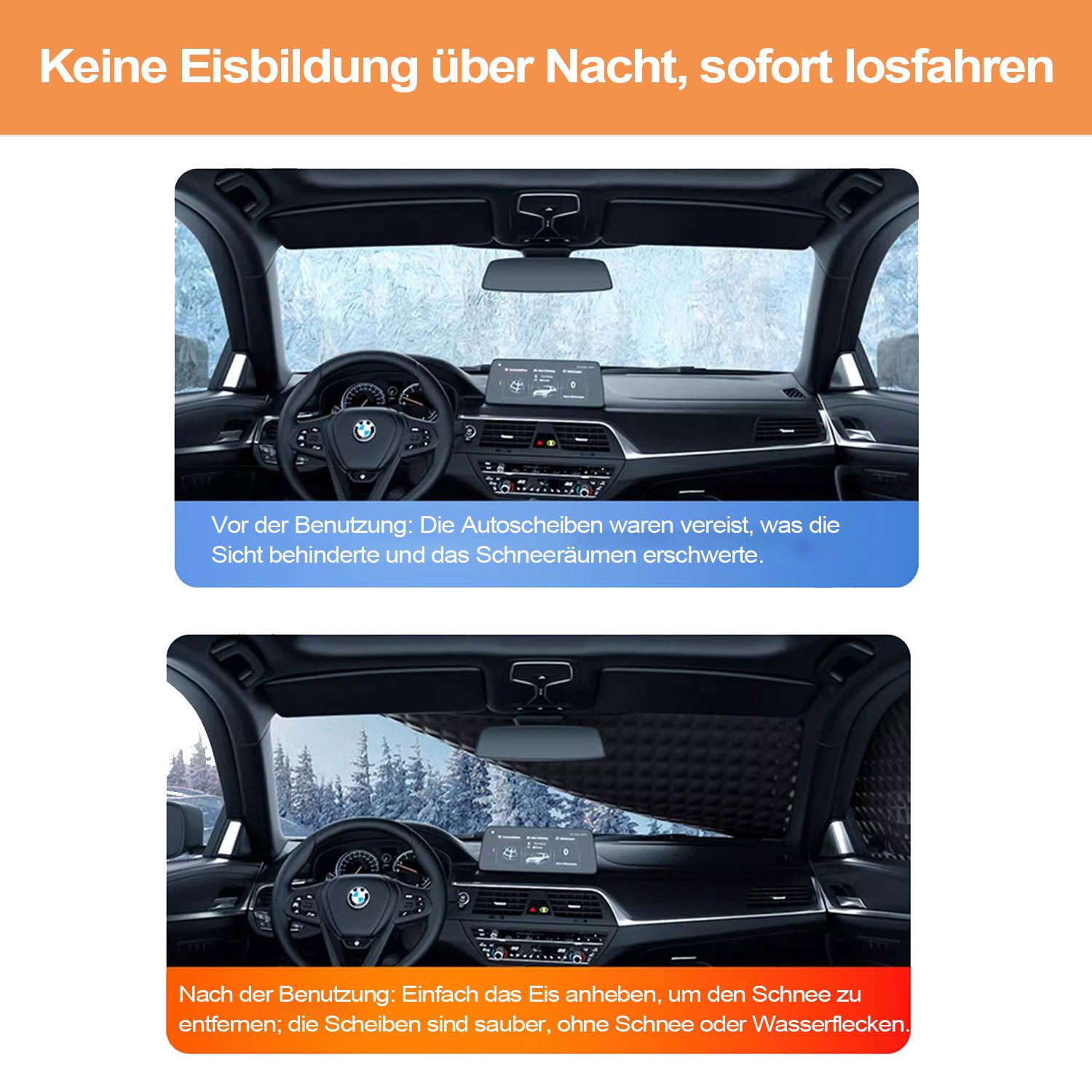 Refttenw Windshield Cover Car Windshield Cover Winter, Sunshade Windshield