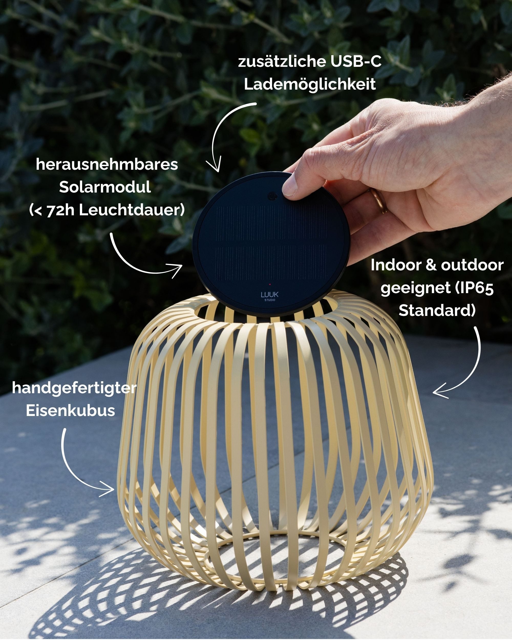 LUUK Studio LED Solarleuchte SOLIS, LED fest integriert, warmweißes Licht ( günstig online kaufen