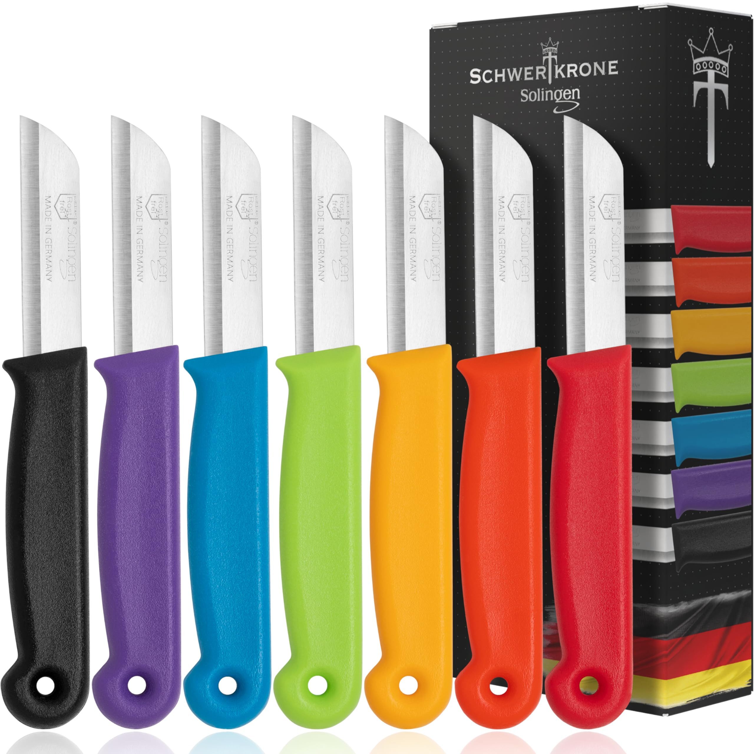 Schwertkrone Gemüsemesser Messer Solingen Küchenmesser Schälmesser 7 Scharfe Obstmesser, Germany Solingen, Rostfreier Edelstahl Klinge