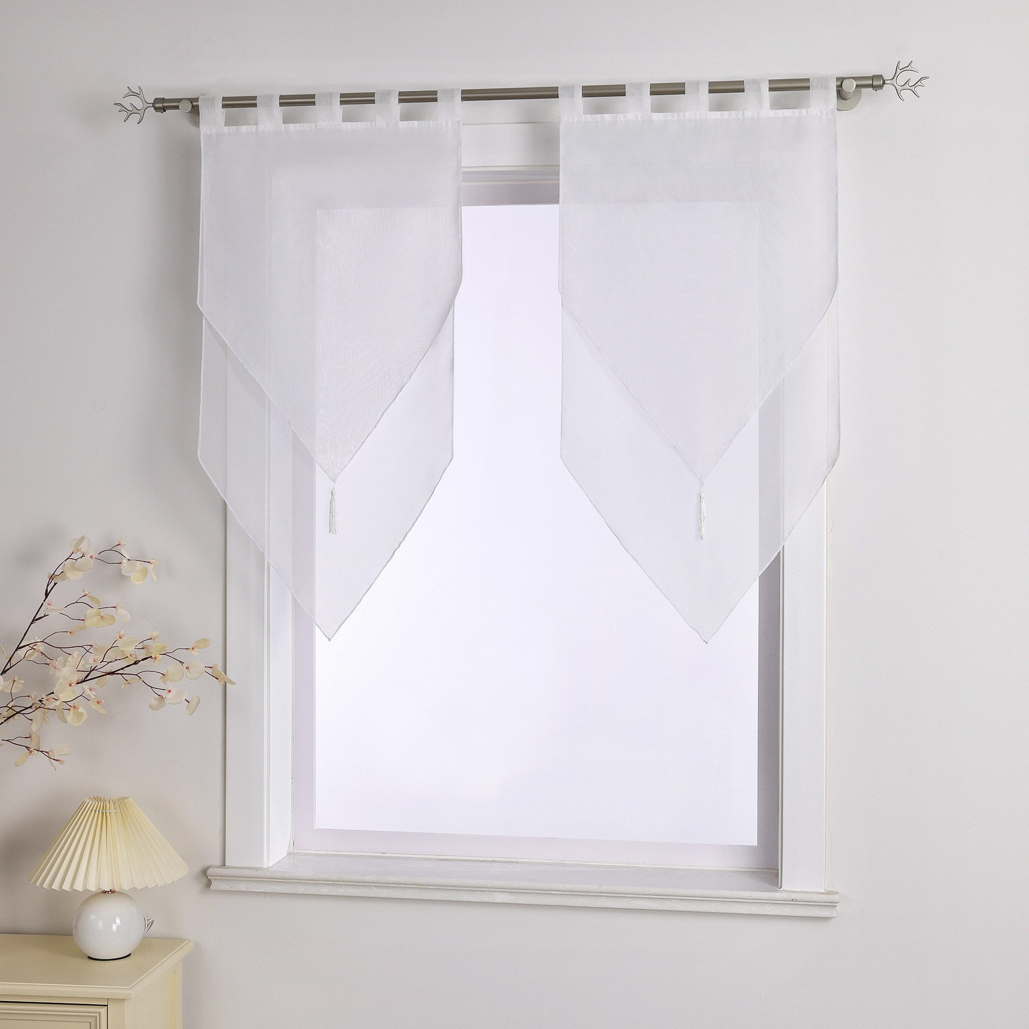 Delien Scheibengardine Lydia (2 St), Schlaufen, mit Quaste Panneaux günstig online kaufen