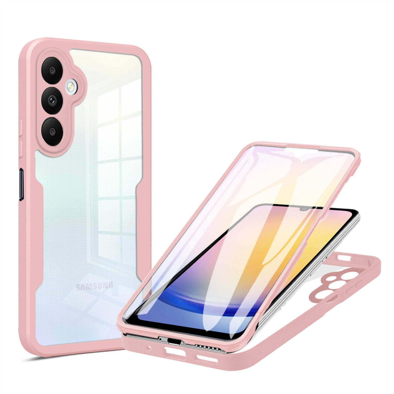 betterfon Handyhülle für Samsung A25 2-teiliges 360° TPU Schutzcase, Vollschutz Case mit integriertem Displayschutz und klarer Sicht