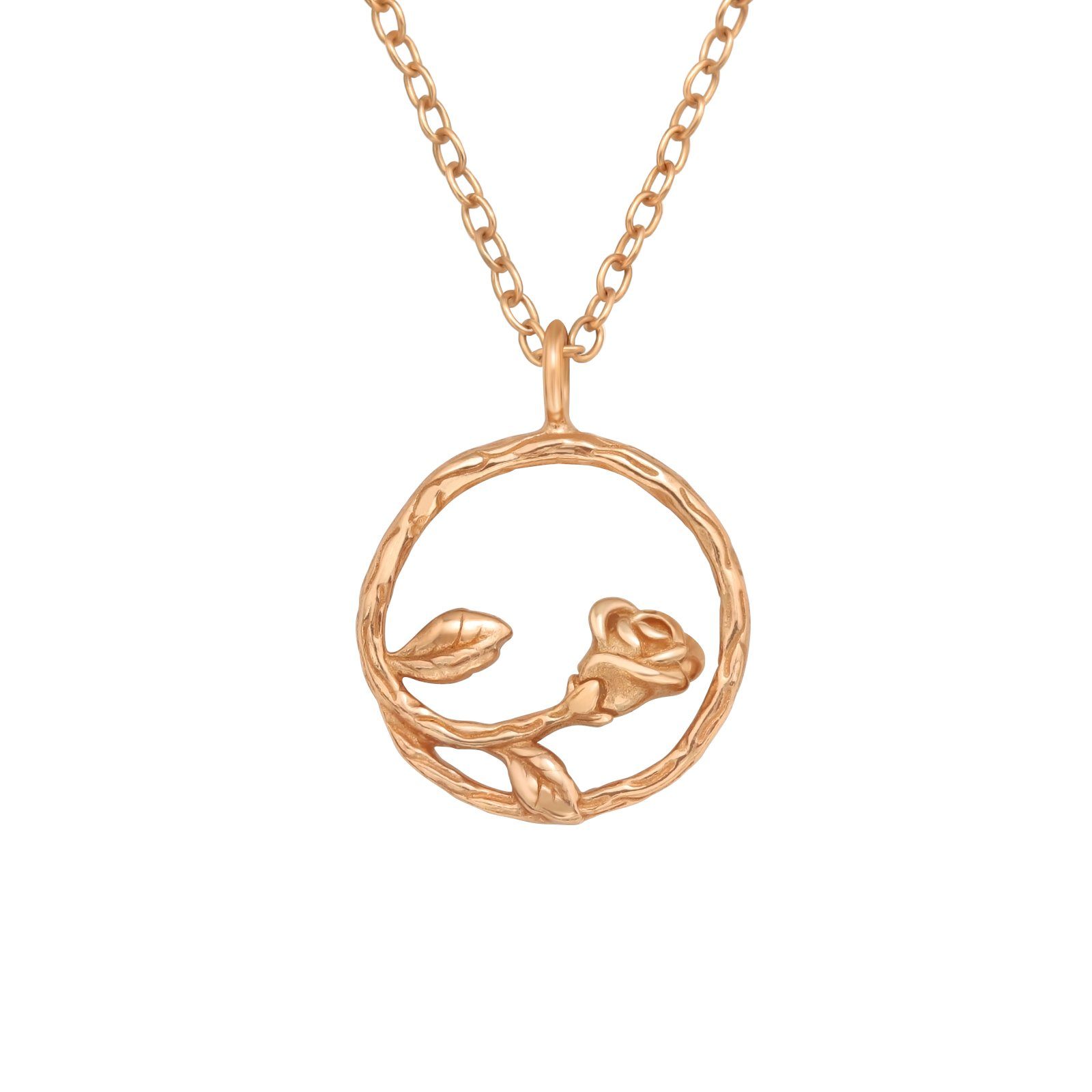 Kette mit Anhänger Kette Rose rosegold aus 925 Silber Damen