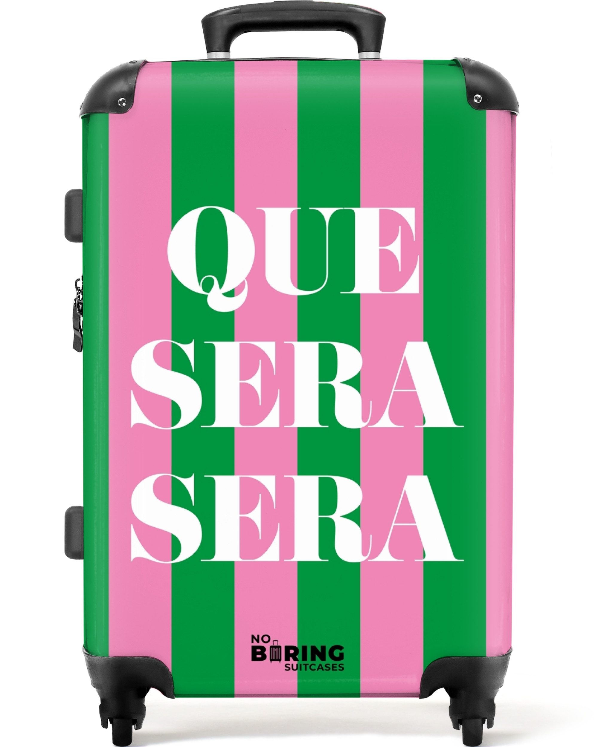 NoBoringSuitcases.com© Hartschalen-Trolley Grüne und rosa Streifen günstig online kaufen