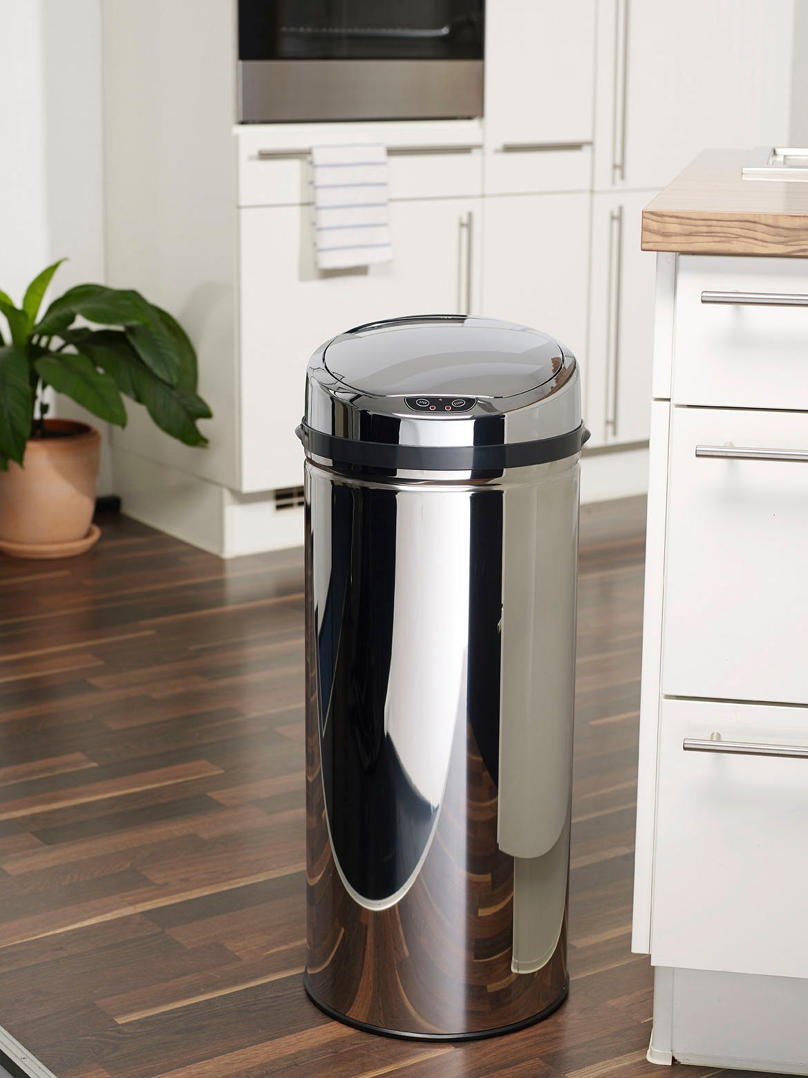 ECHTWERK Mülleimer INOX, Infrarot-Sensor, Korpus aus Edelstahl, Fassungsvermögen 42 Liter