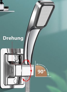 XDeer Brausegarnitur Duschkopfhalterung ohne Bohren - Duschkopfhalter zum Kleben, - Neigung verstellbar - Universal Handbrause Halterung