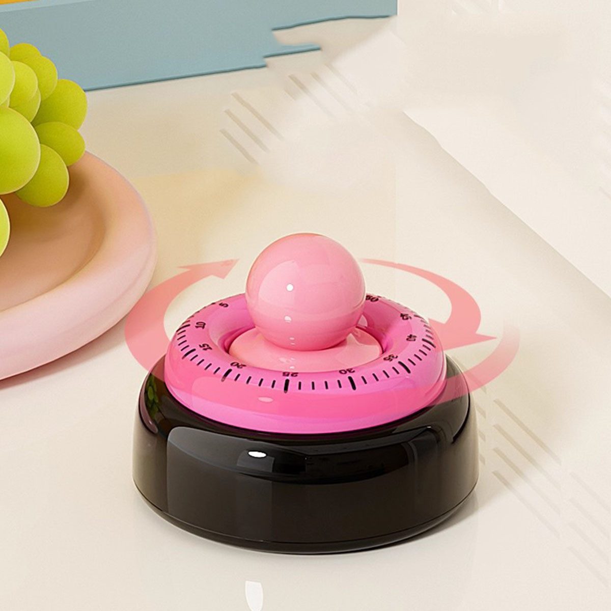 FELIXLEO Intervall-Timer Visueller Timer Magnetisch 60 Min Countdown Alarm Edelstahl Kinder. (1-St)