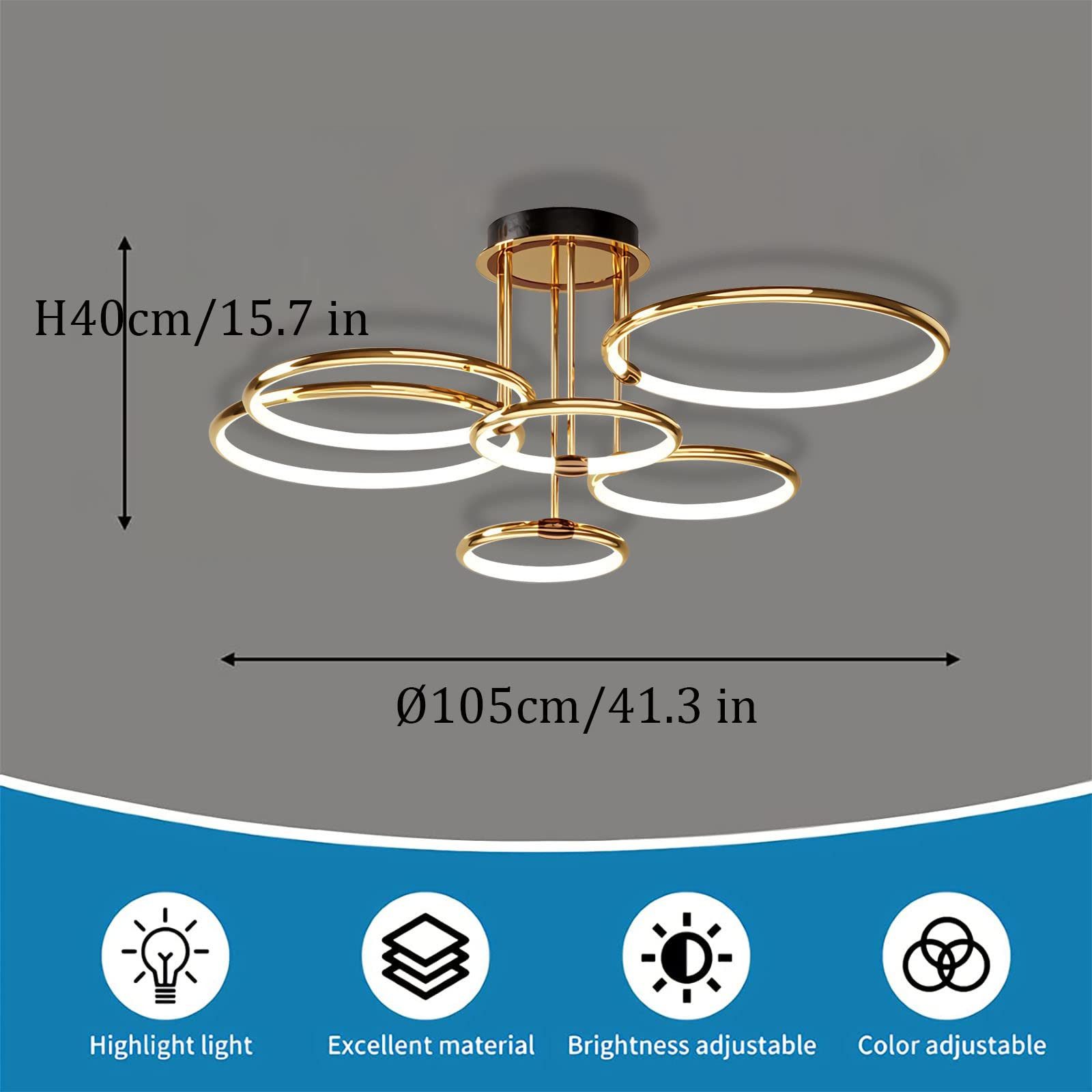 ZEUOPQ Deckenleuchten Deckenlampen 6 Ring Design günstig online kaufen
