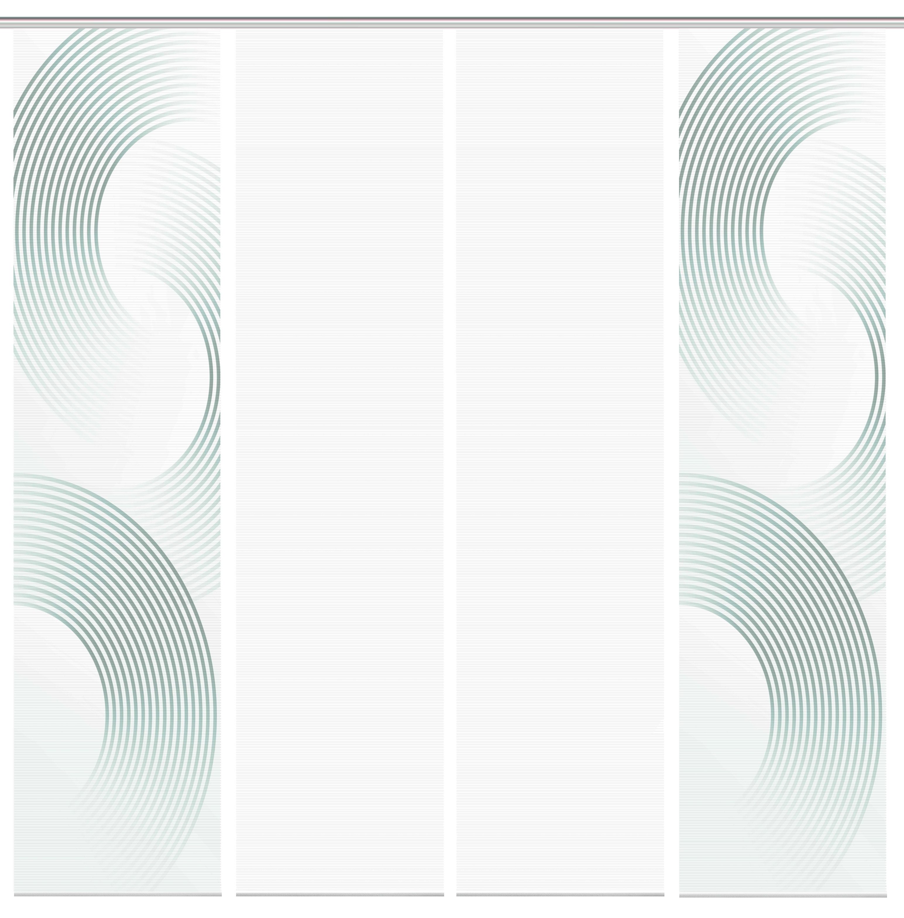 Vision Schiebegardine BEXON (4 St), Paneelwagen, halbtransparent, SET,SCHIEBEVORHANG,BAMBUS,DIGITALDRUCK