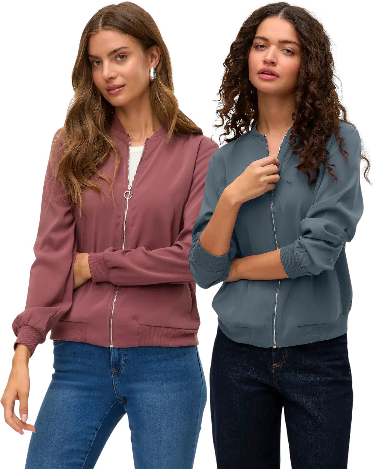 Vero Moda Bomberjacke (Spar Set, 2er Pack) leichte sommerliche Damen Jacke