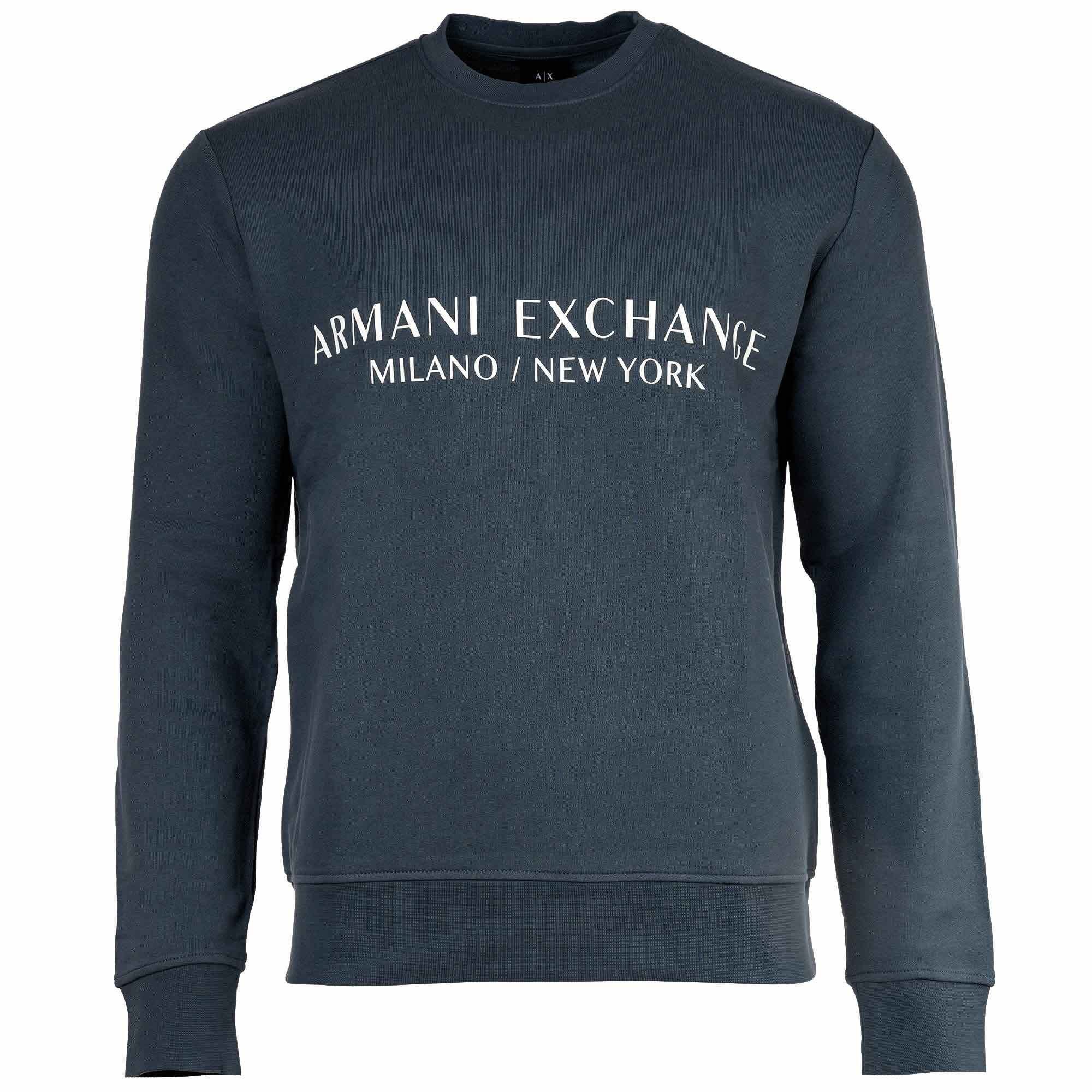 - ARMANI Herren Sweatshirt Sweatshirt Pullover, EXCHANGE Logo Anthrazit