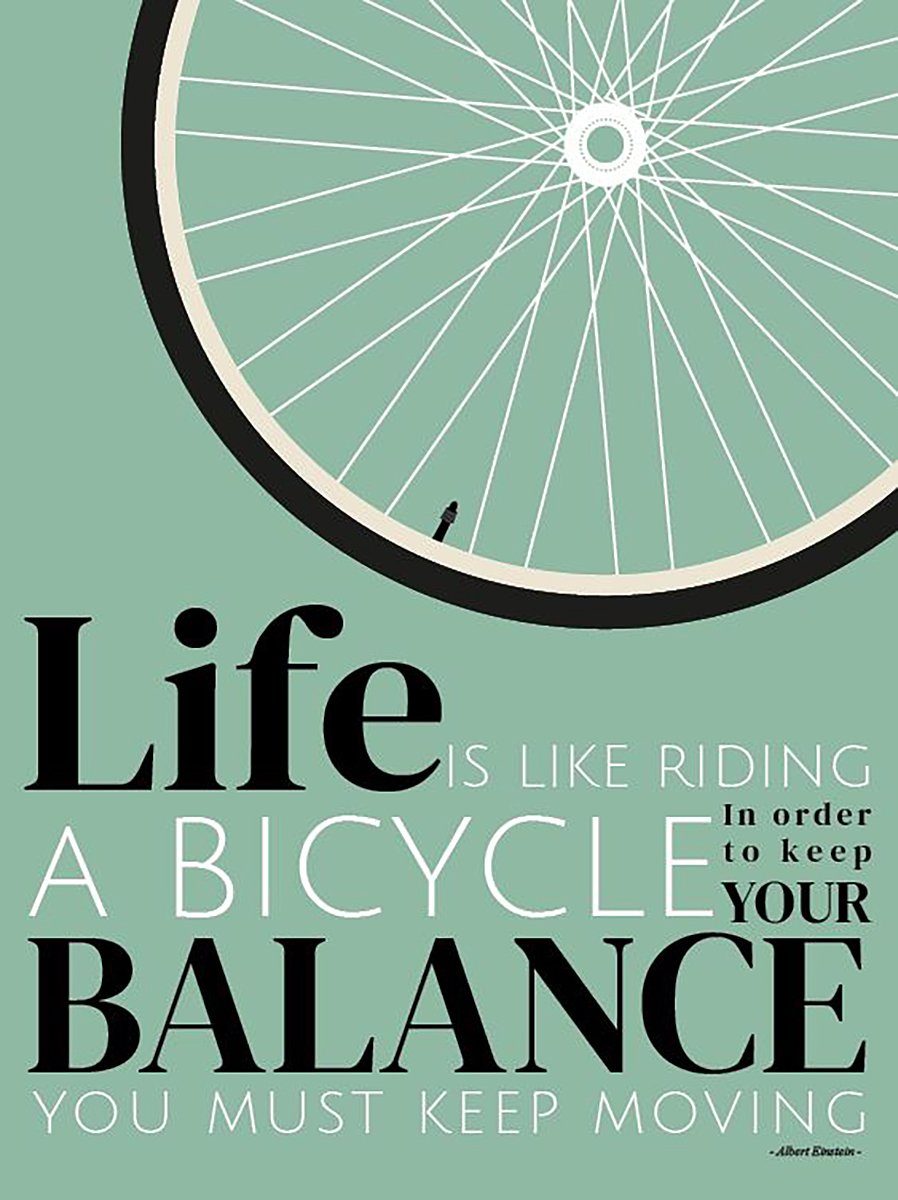 Close Up Poster Life Is Like Riding A Bicycle Kunstdruck 250 gr Papier, matt