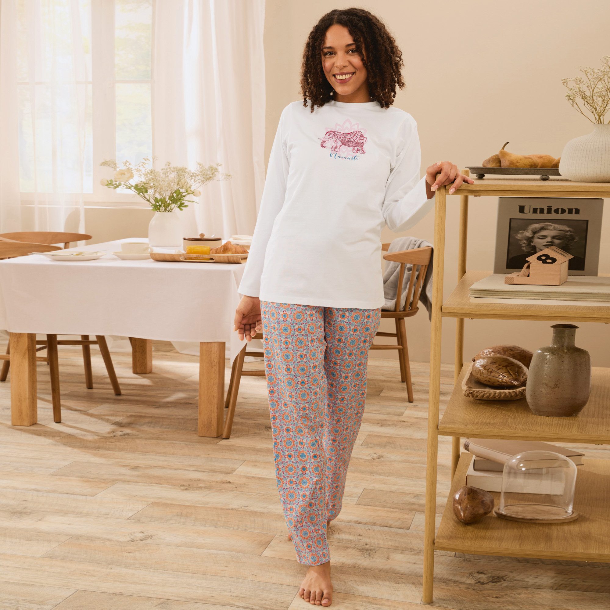 REDBEST Pyjama Damen-Schlafanzug Single-Jersey gemustert