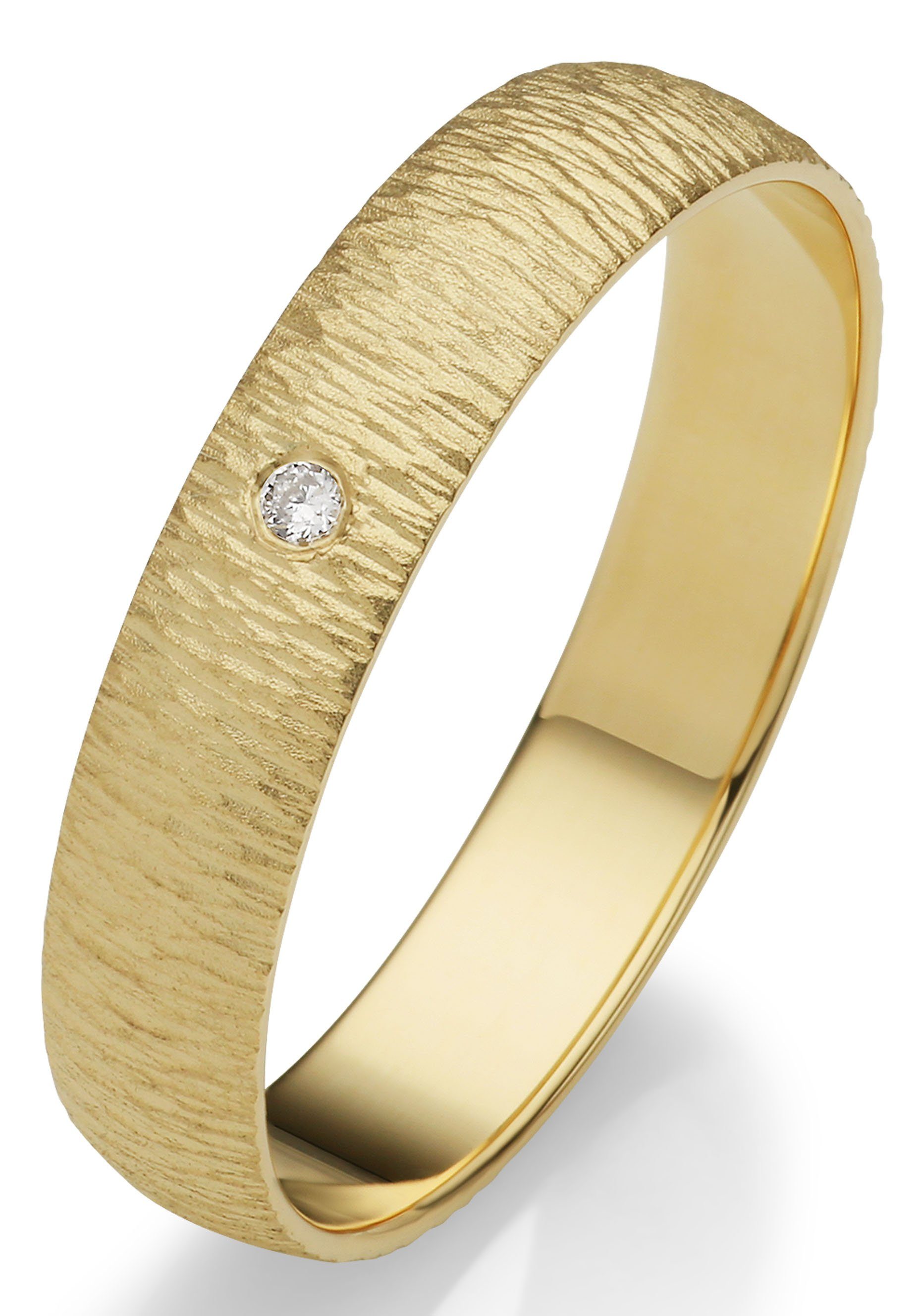 Firetti Trauring Schmuck Geschenk Gold 375 Hochzeit Ehering "LIEBE", Made in Germany, wahlweise mit oder ohne Brillant