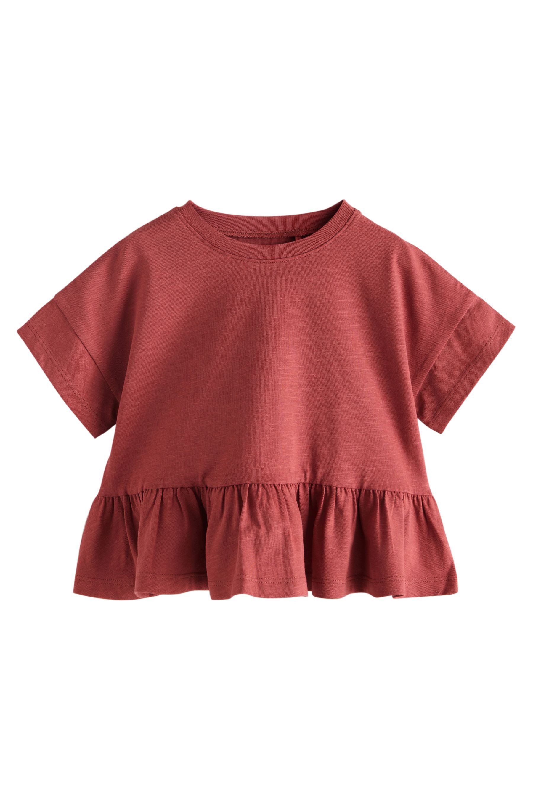 Next Schößchenshirt Kurzarmshirt mit Schößchen aus 100 % Baumwolle (1-tlg)