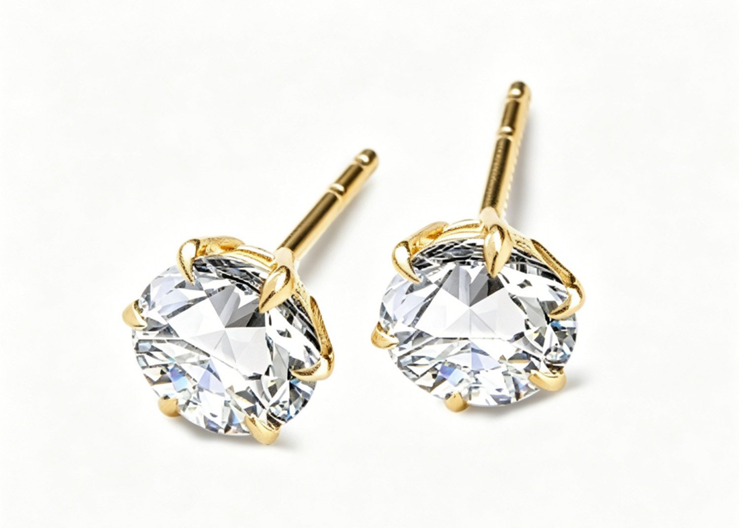 Paar Ohrstecker 14KGold 1ct im Labor gezüchteter Diamant – Geschenk für die Ehefrau