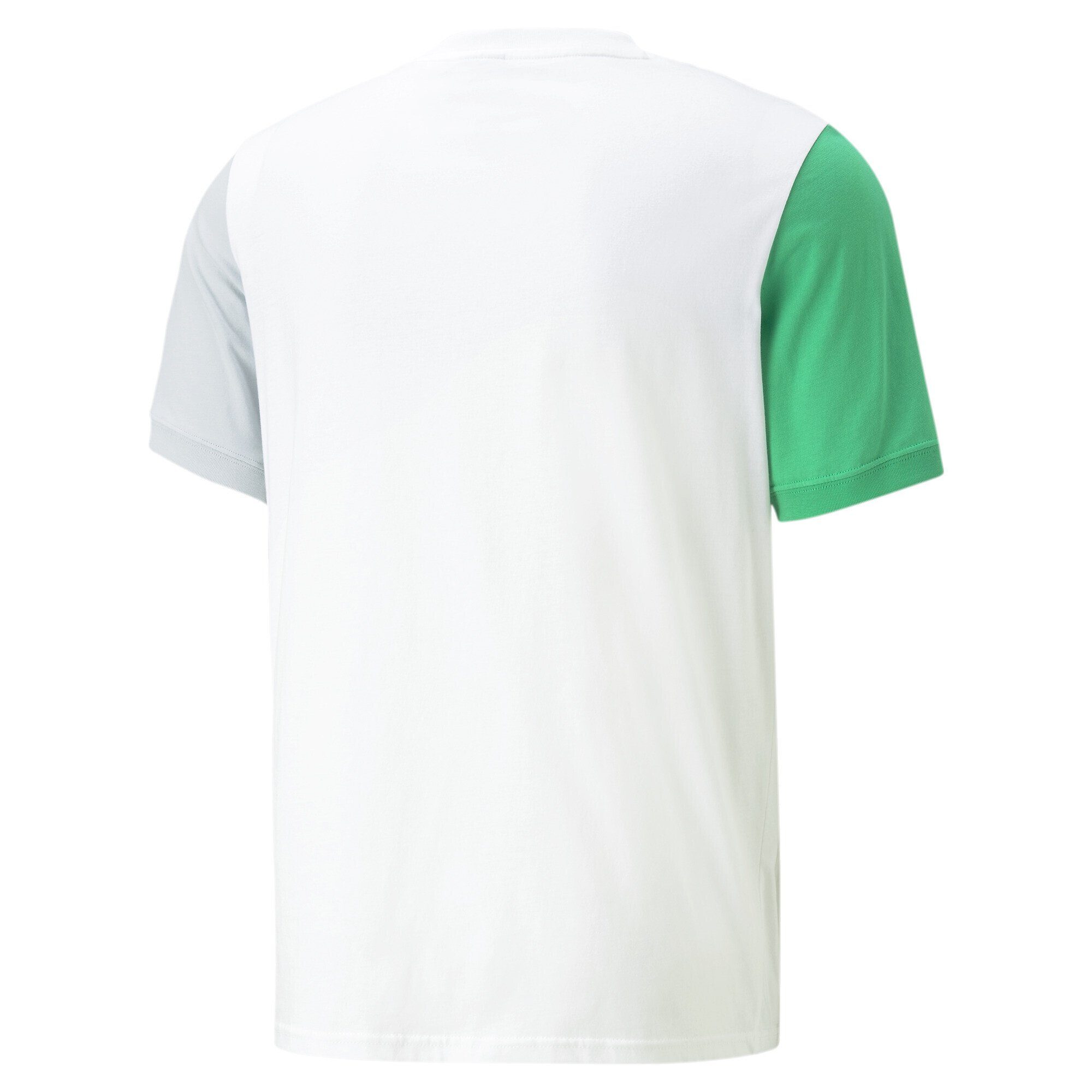 PUMA T-Shirt White T-Shirt Classics Block Herren Platinum Gray