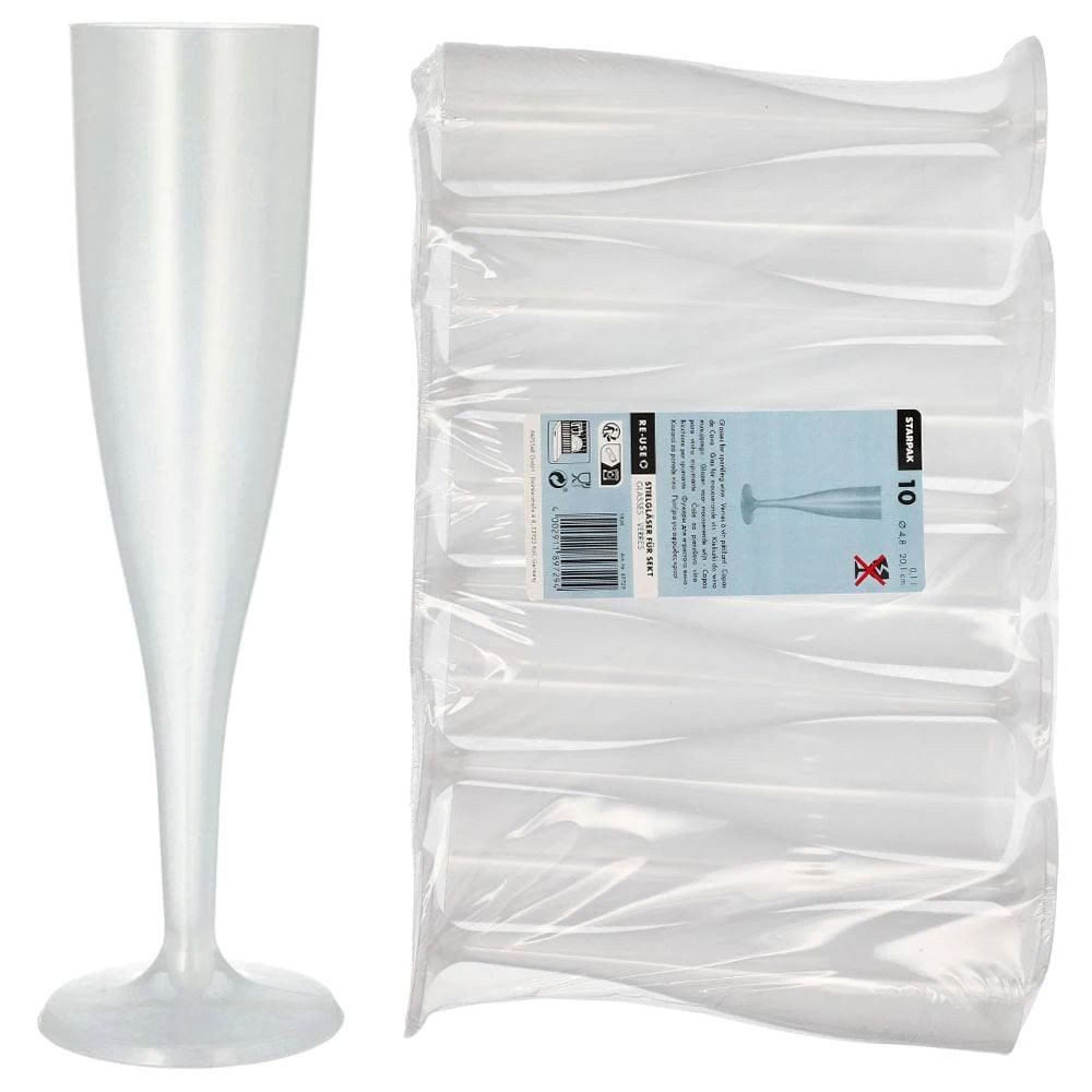 PAPSTAR GmbH Hängedekoration Sektgläser Mehrweg 10 Stk., 0,1 l - Ø4,8cm - 2 günstig online kaufen