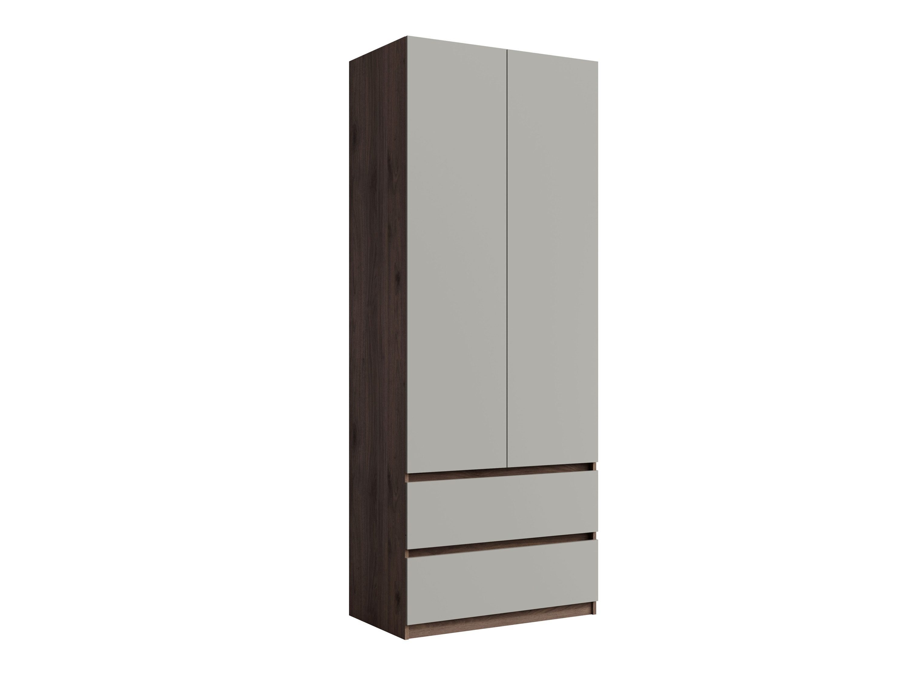 Raumhirsch Furniture Kleiderschrank Garderobenschrank, Drehtürenschrank, Schrank mit Spiegel (Maße: 90 x 51,4 x 230,5 cm, Gewicht 86,5 kg) 2-türig, 2 Schubladen, Push-to-Open