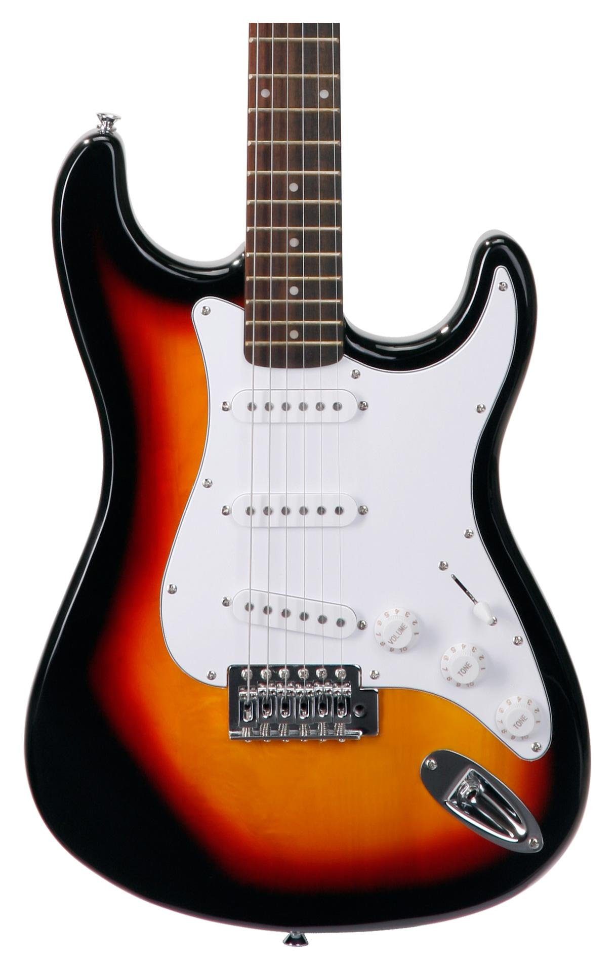 Rocktile E-Gitarre "Sphere Classic" elektrische Gitarre, ST-Style, inkl. Gitarrenkabel, Tremolohebel und Sechskantschlüssel, 3x Single Coil Tonabnehmer, 21 Bünde, Engineering Wood Griffbrett