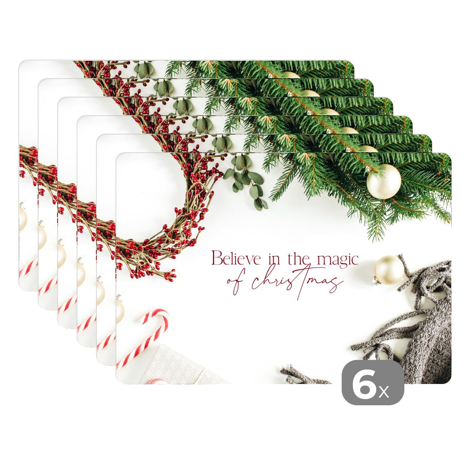 MuchoWow Platzset Weihnachten - Magie - Weihnachtsschmuck, (6-St), Platzset günstig online kaufen