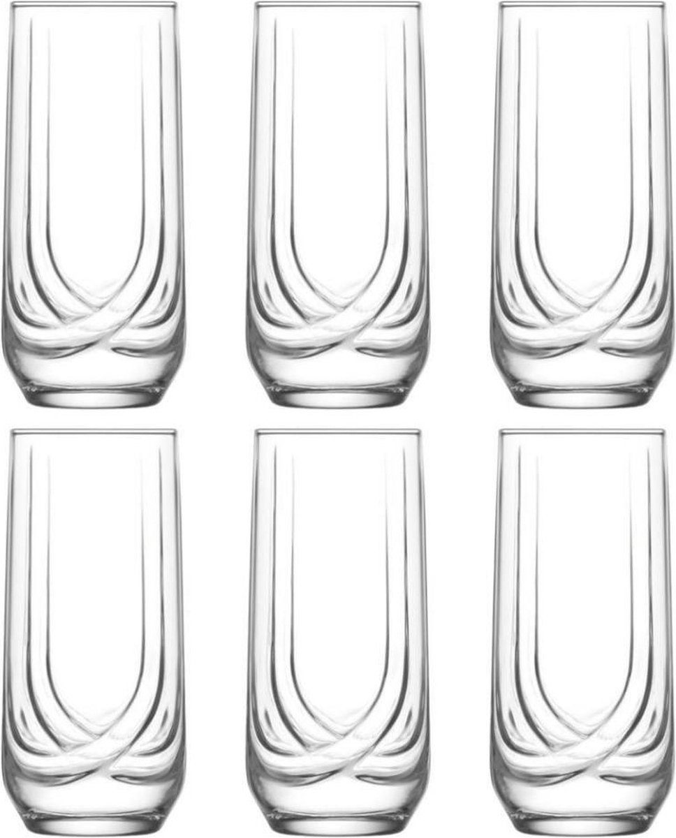 Özberk Glas Lav, Glas, 6 teilig, Gläser-Set spülmaschinenfest, Cocktails  oder Limonade