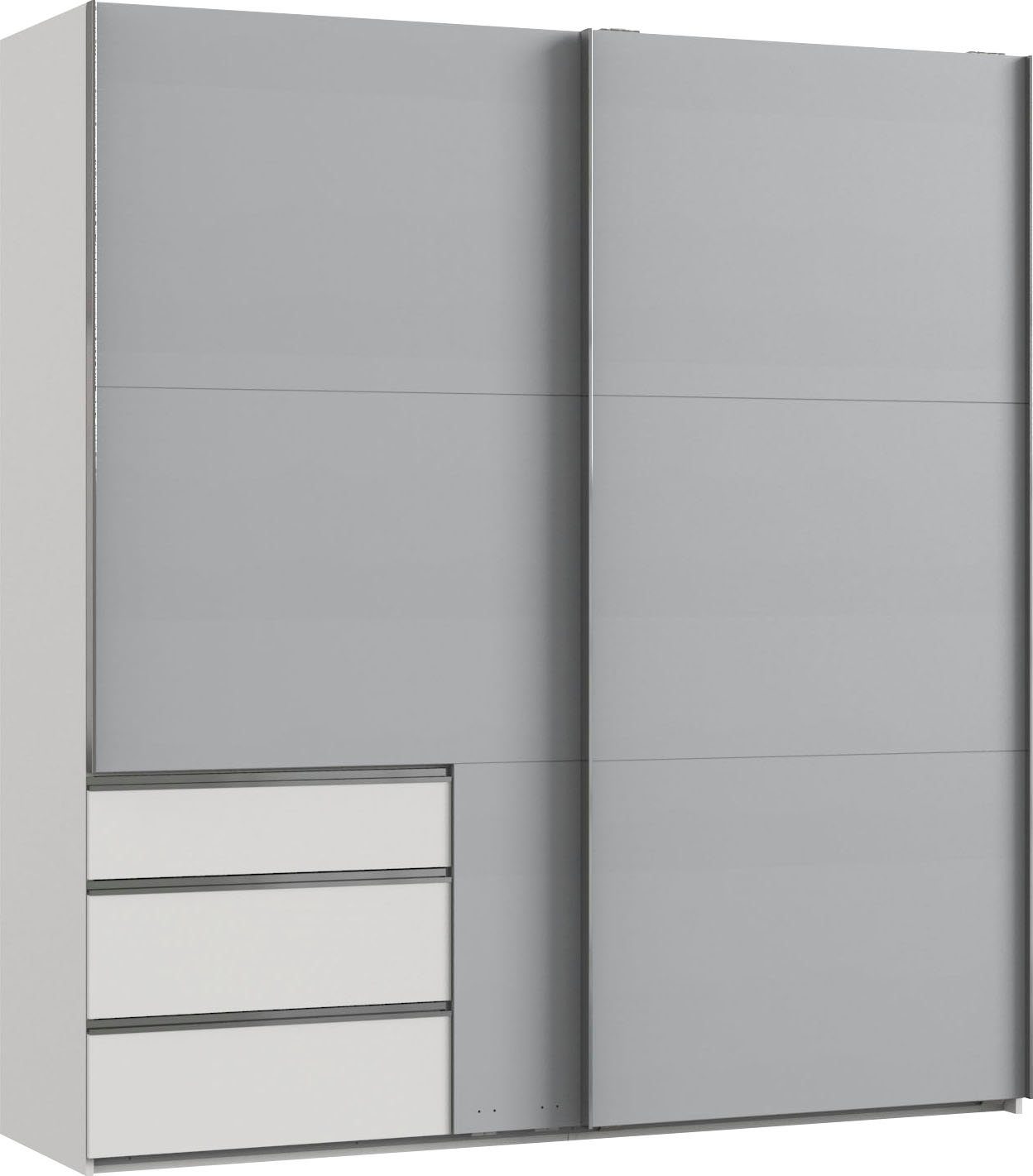 Fresh To Go Schwebetürenschrank Level weiß/Light grey | Schwebetürenschränke