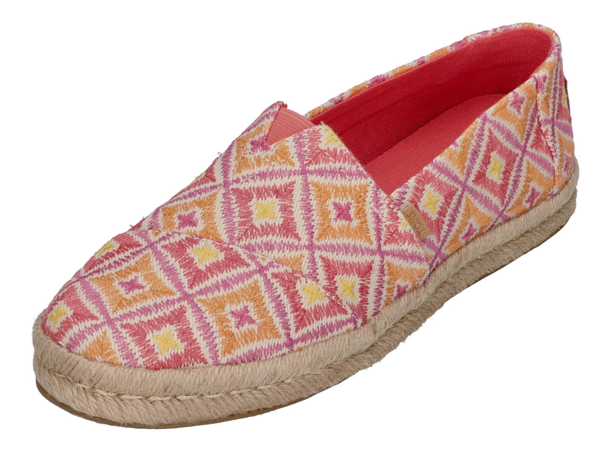 TOMS ALPARGATA ROPE 2.0 Espadrille Pink Geometrie