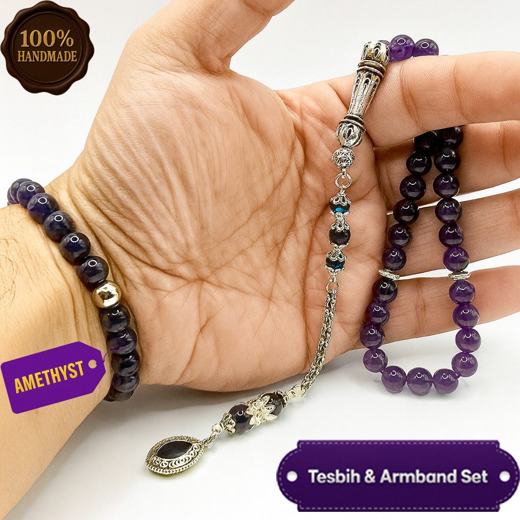 M-Punkt24 Kettenanhänger Set Tesbih Tespih Armband (Amethyst Armband & Tesb günstig online kaufen