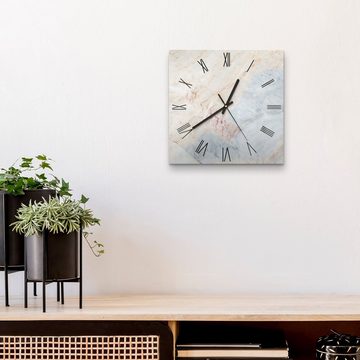 DEQORI Wanduhr 'Zarte Marmorfärbung' (Glas Glasuhr modern Wand Uhr Design Küchenuhr)