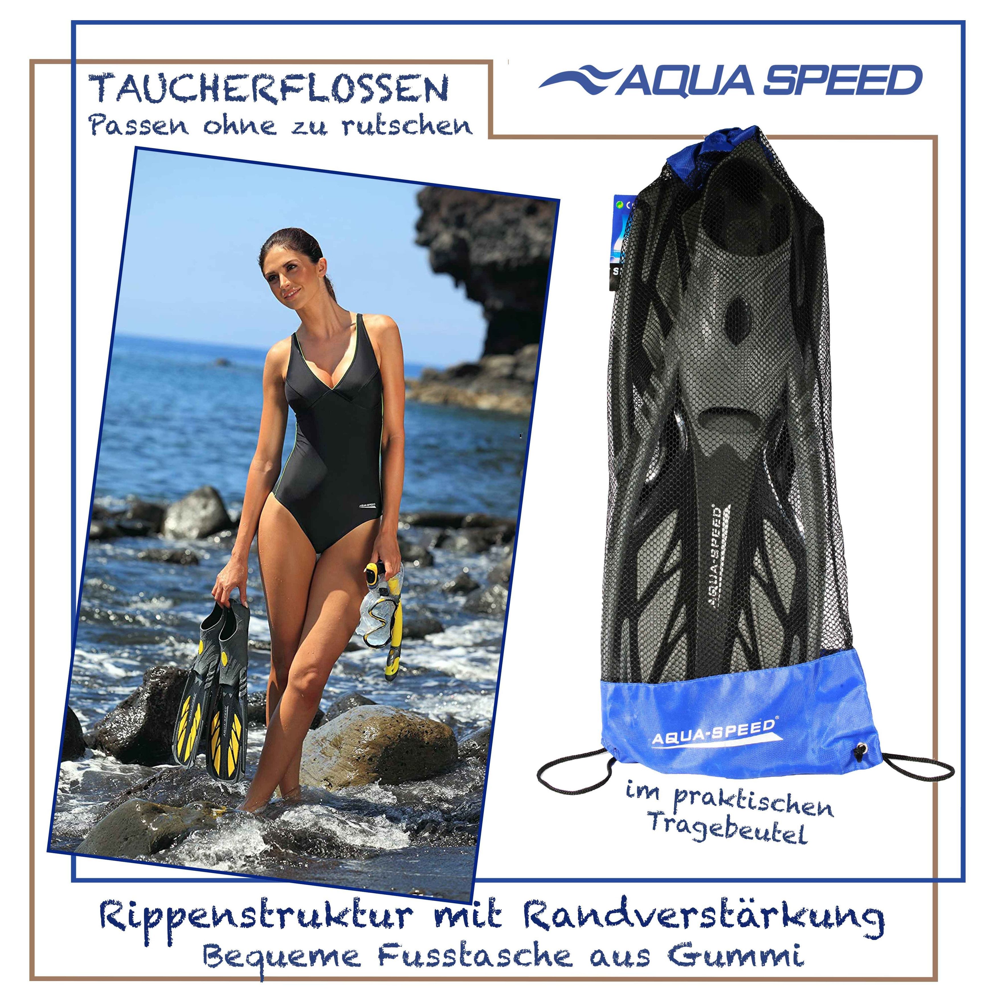 Aqua Speed Flosse INOX – Ideal für Urlaub & Freizeit Größe 38/39 (Bequeme Flossen für lange Schnorchel-Touren & entspanntes Schwimmen), Ideal für lange Schnorchel-Trips – Müheloses Schwimmen