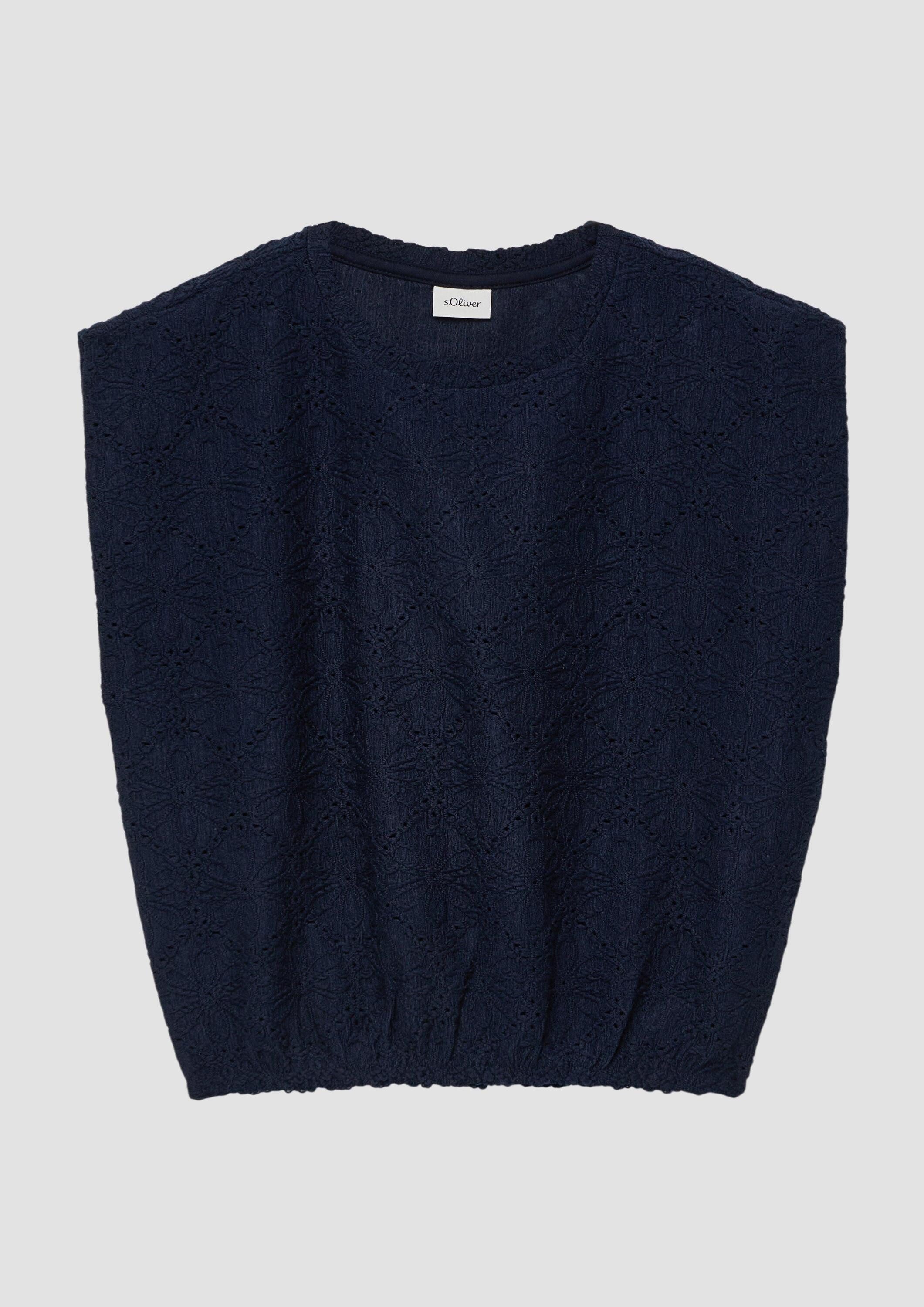 s.Oliver Muskelshirt T-Shirt Strukturiertes T-Shirt im V-Shape