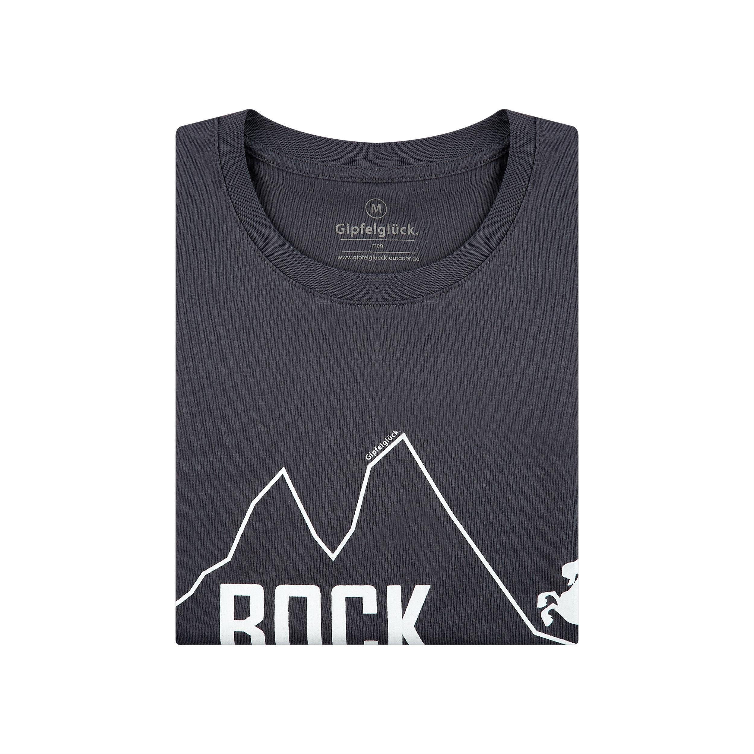 Gipfelglück Baumwolle Qotton Herren, Jan Anthracite T-Shirt für