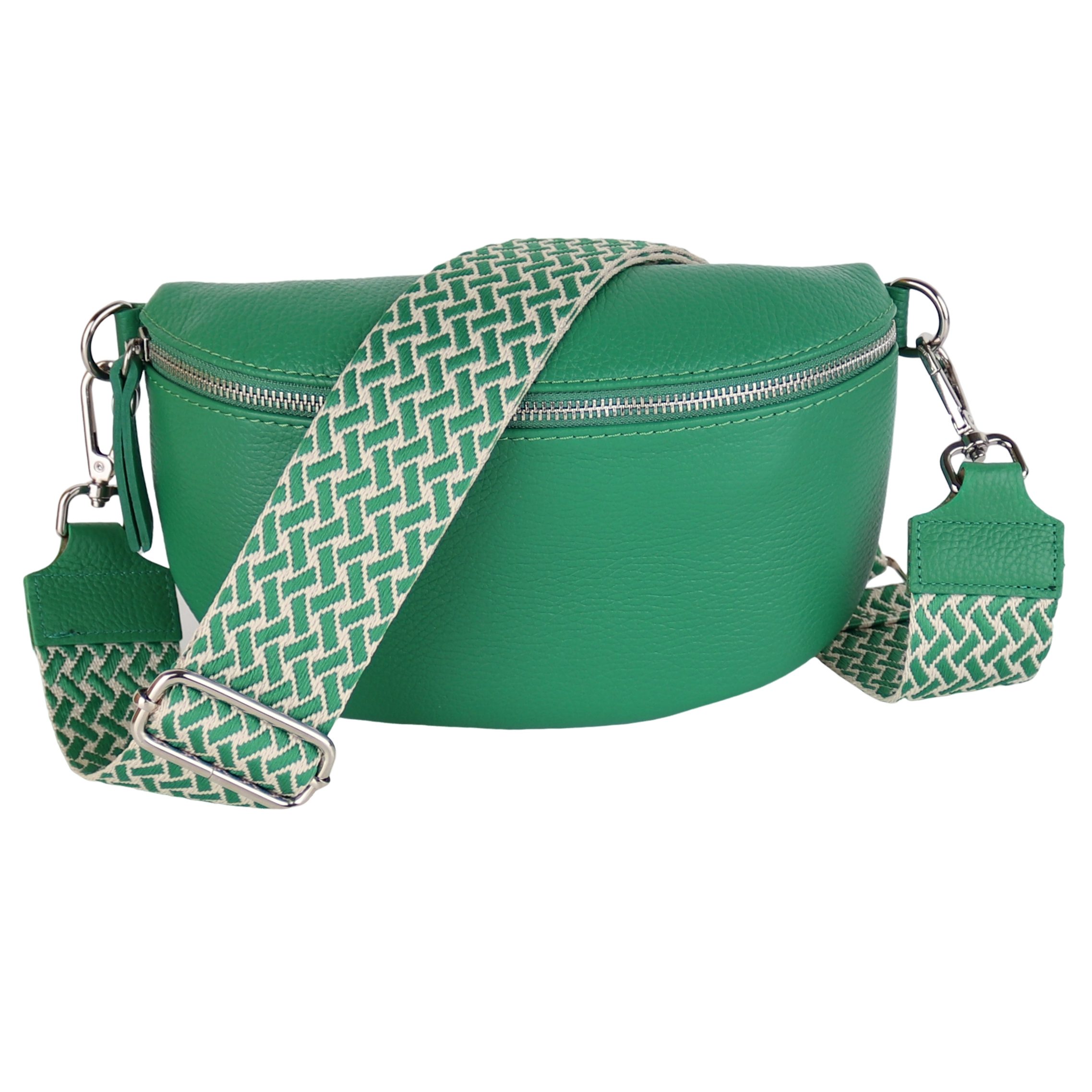 Bauchtasche Damen, Echtleder, Leder, Made in Italy, Umhängetasche, Brusttasche