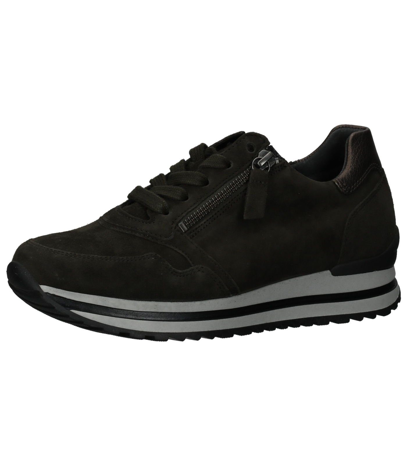 Dunkelgrün Leder/Textil Sneaker Gabor Sneaker