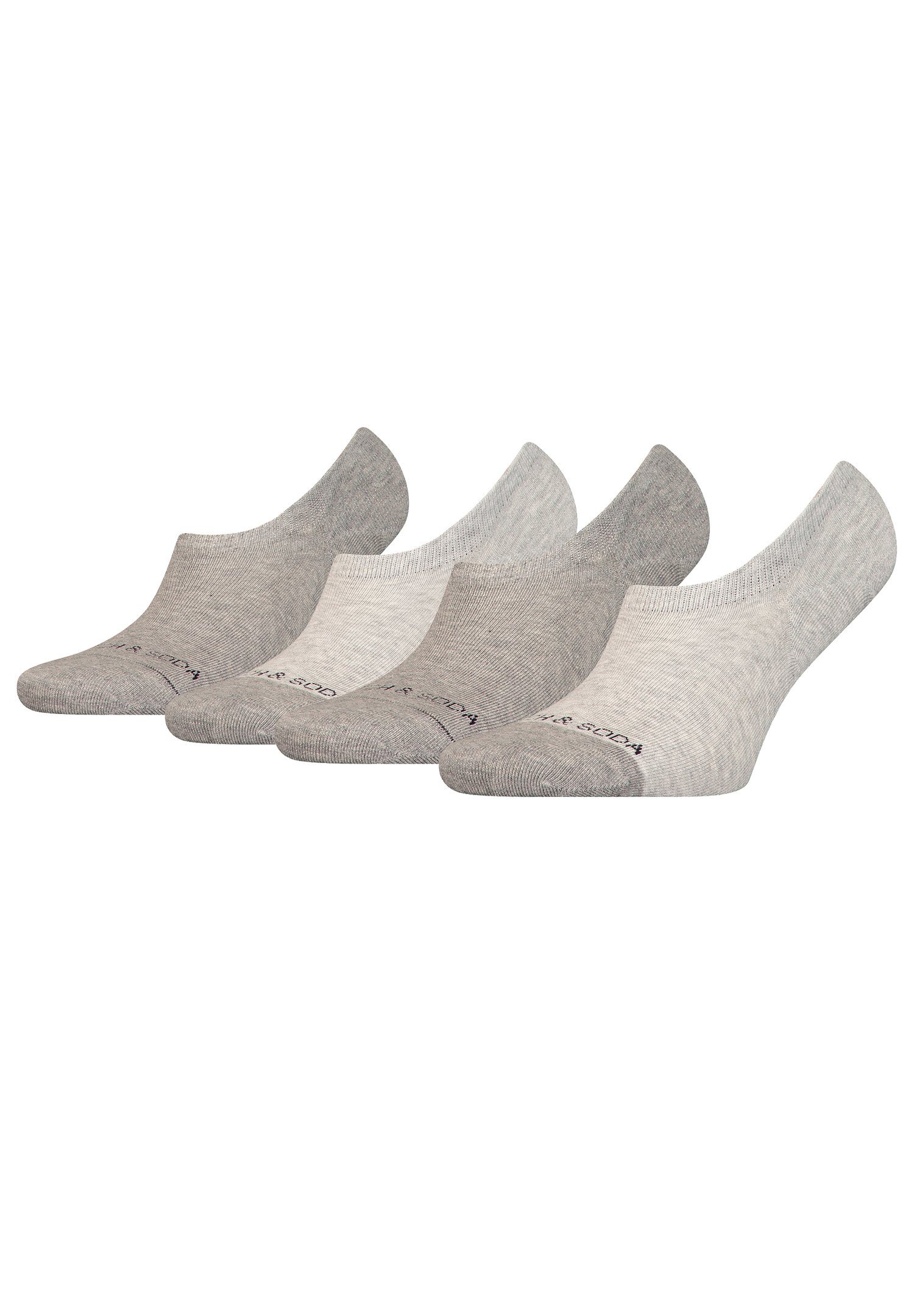 (4-Paar) SCSO Heather Toe FOOTIE 4P & Dip Kurzsocken Grey Socks Scotch Soda