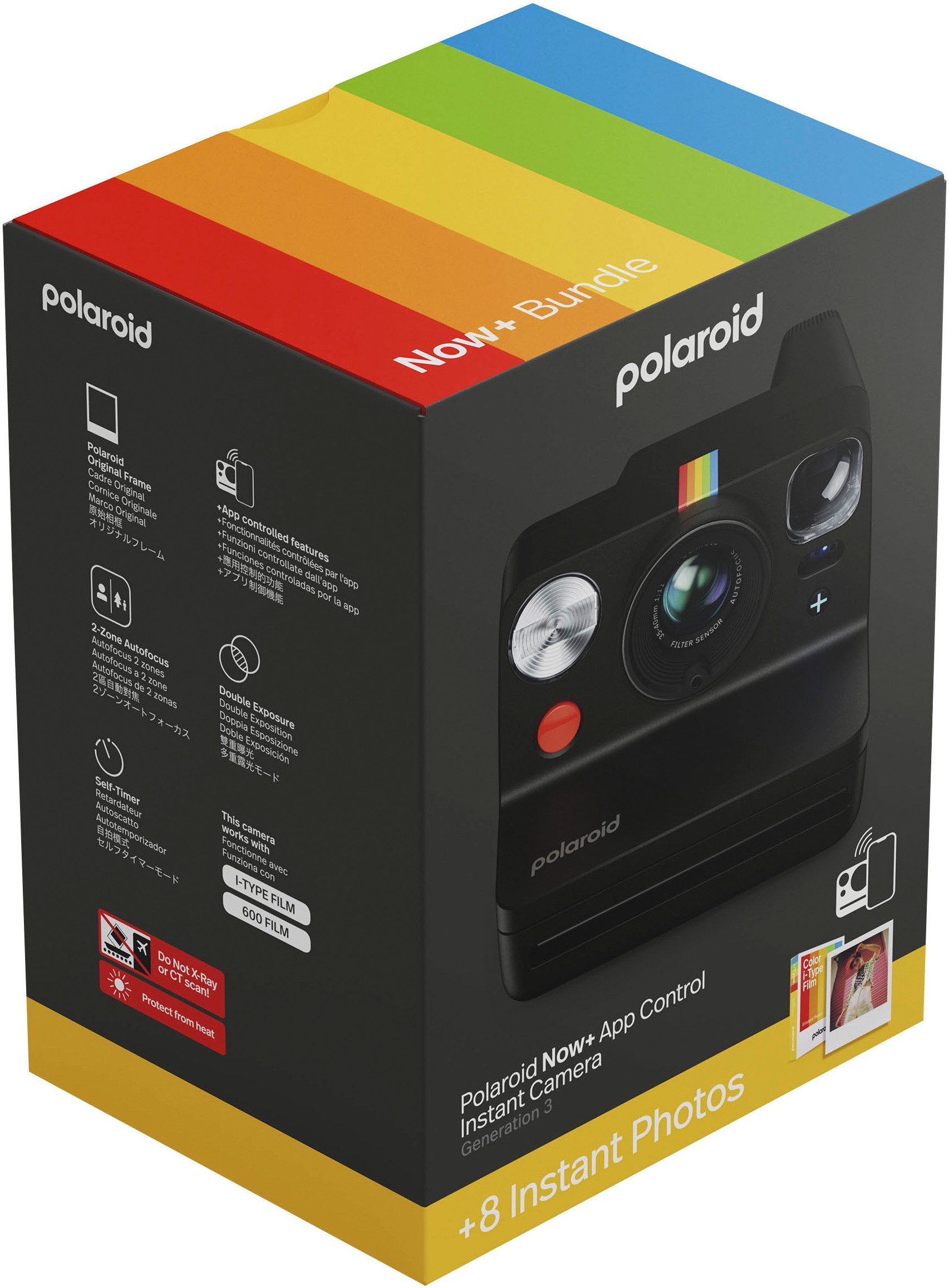 Polaroid Now+ Gen 3 + Farbfilm-Paket (8 Fotos) Sofortbildkamera (0 MP)