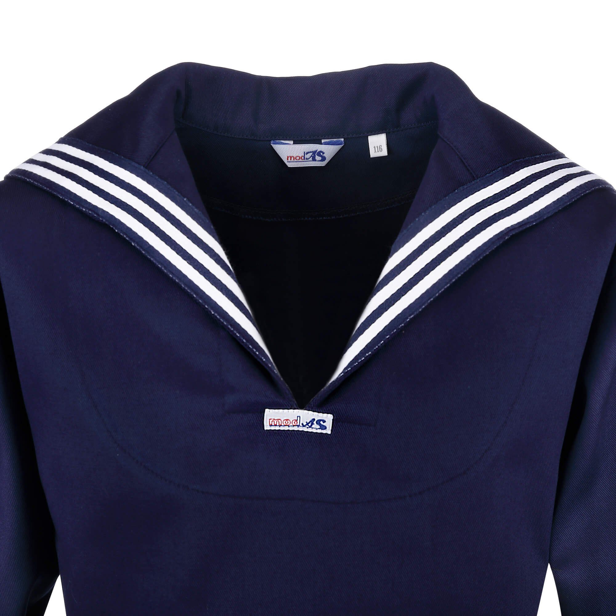 modAS Langarmhemd 1120 Kinder Unisex Matrosenhemd Klassisch - Maritimes Langarm-Hemd