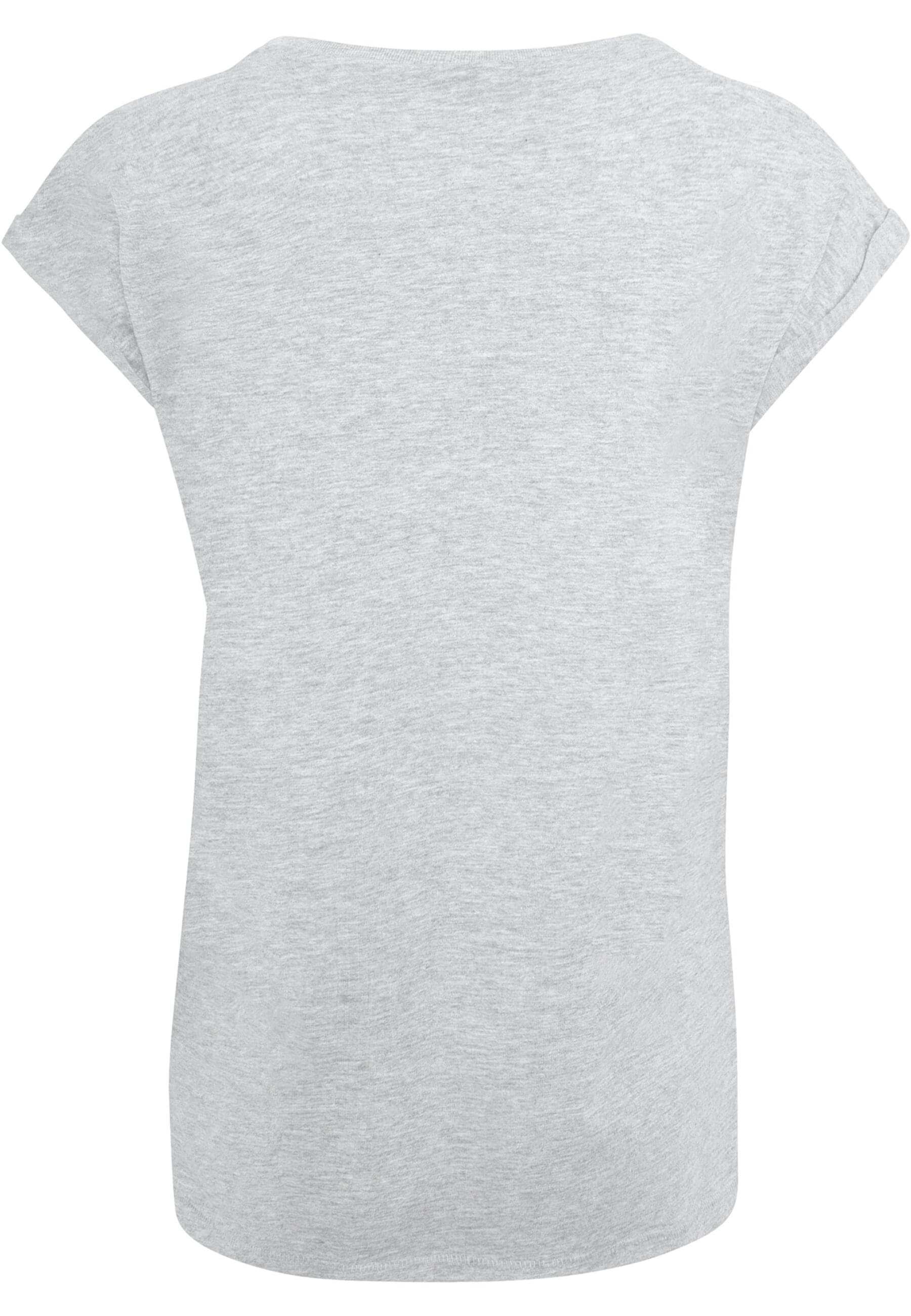 Merchcode Ladies heathergrey F#K T-Shirt Shoulder (1-tlg) Extended Damen Qatar Tee